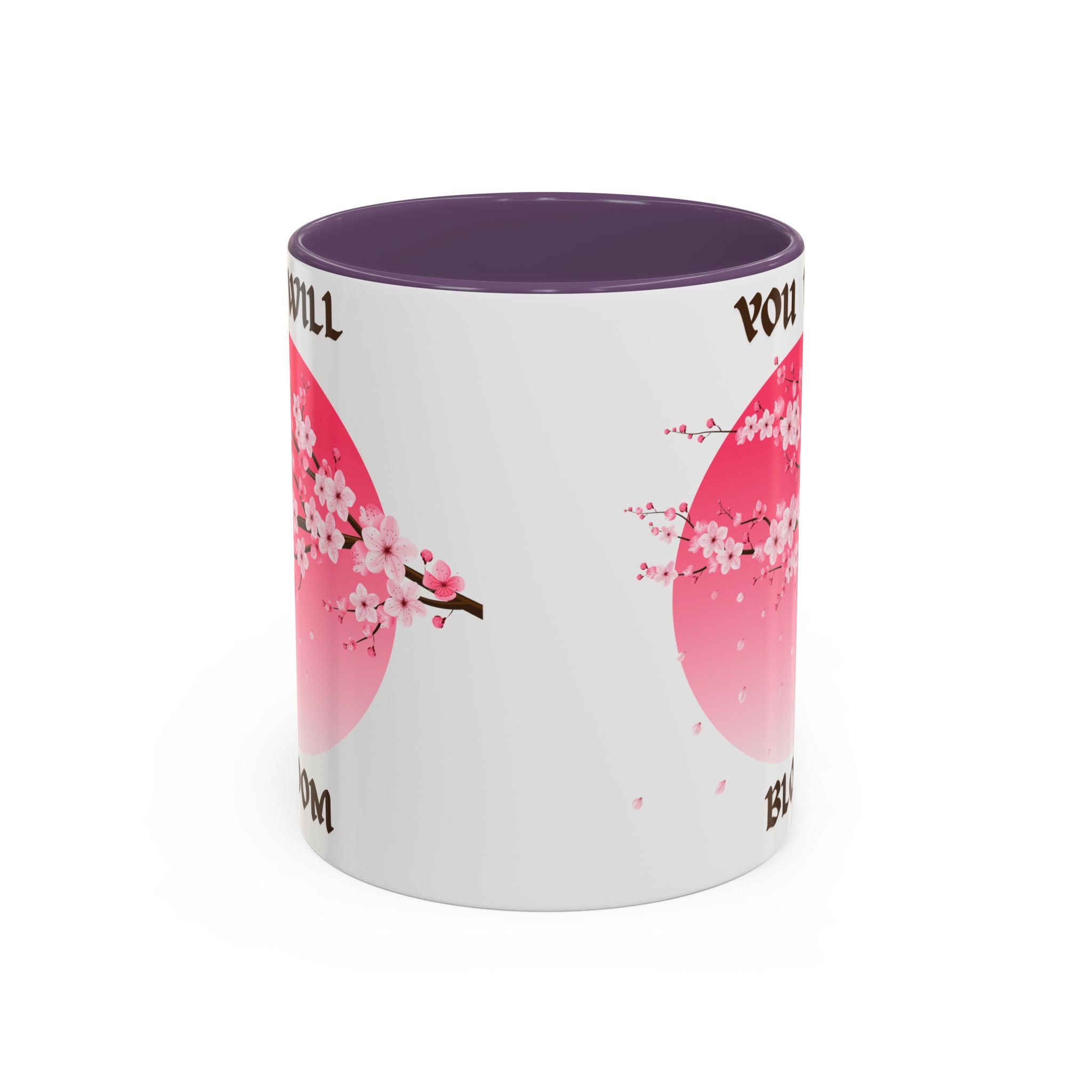 You Will Bloom Accent Coffee Mug — Cherry Blossom Inspirational 11/15oz