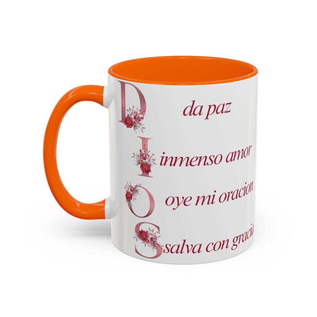 Inspirational Accent Coffee Mug with Floral Design - 11/15oz