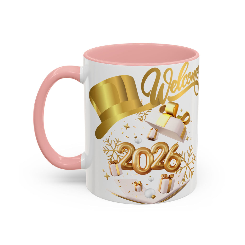 2026 New Year Coffee Mug — "Welcome 2026" Gold Celebration Accent Mug