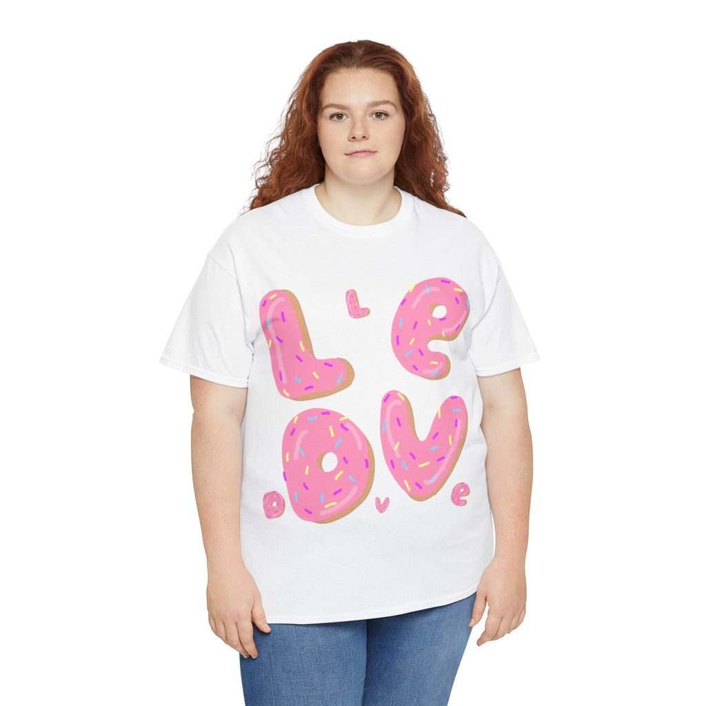 Sweet Love Donut Tee - Unisex Heavy Cotton T-Shirt for Foodies and Fun-Lovers