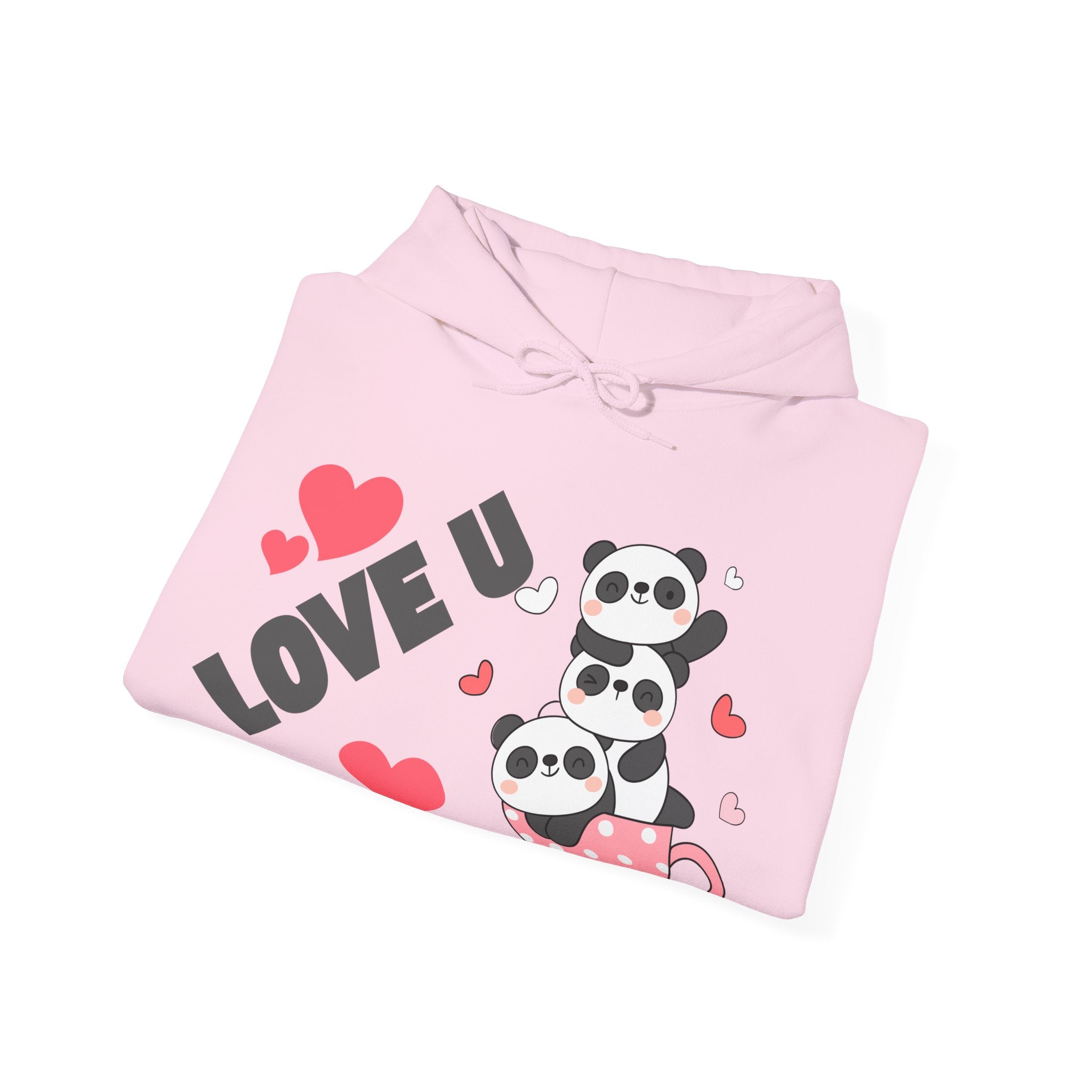 Cute Panda Love Hoodie for Couples, Valentine's Day Gift, Cozy Sweatshirt, Unisex Love Hoodie, Animal Lover Apparel, Cute Sweatshirt