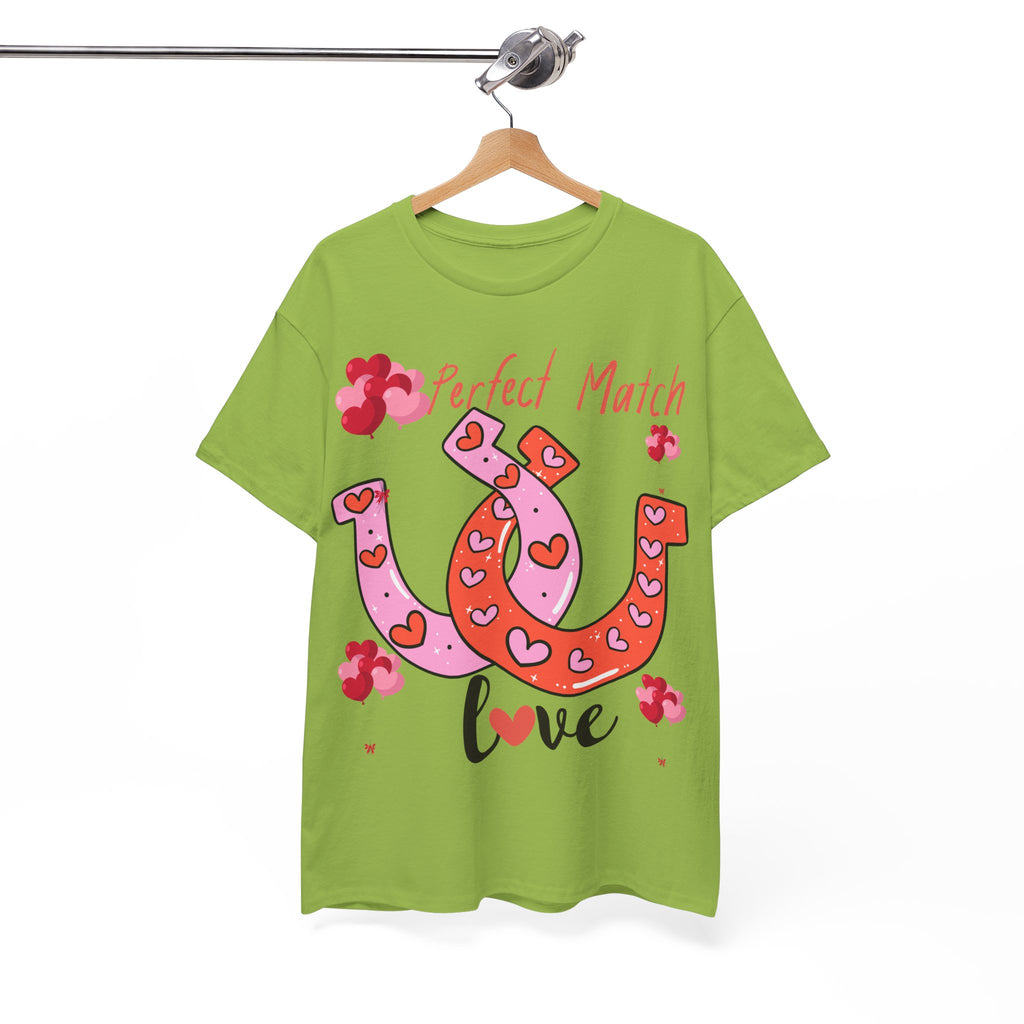 Perfect Match Love T-Shirt — Cute Horseshoe Valentine Tee