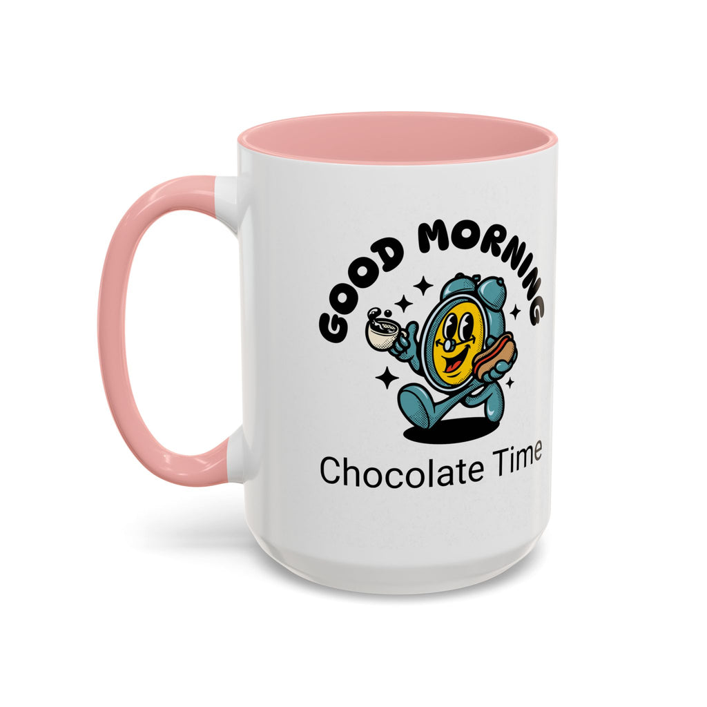 Cheerful Accent Coffee Mug, Good Morning Mug, Hot Beverage Cup, Chocolate Time Gift, Fun Kitchen Decor