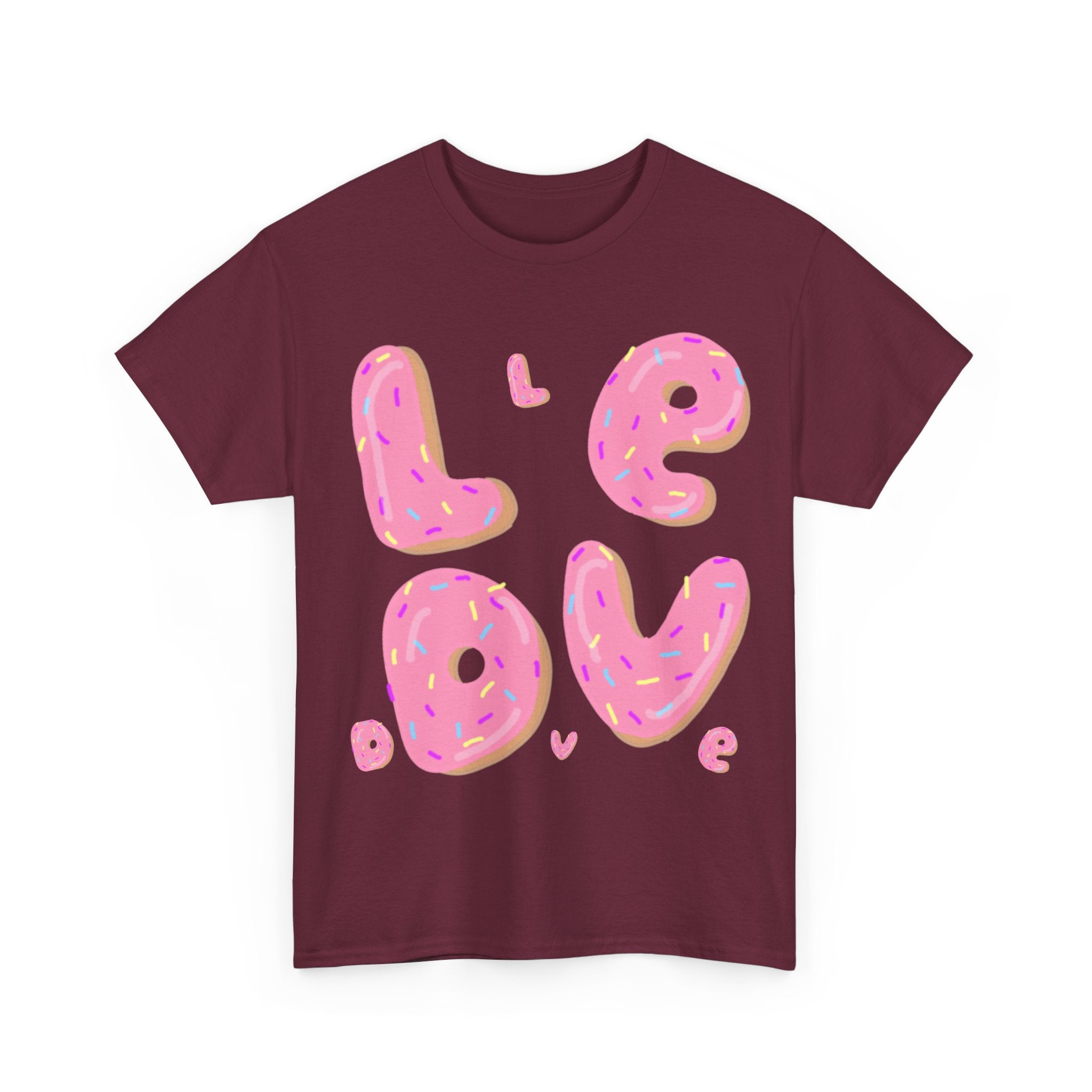 Sweet Love Donut Tee - Unisex Heavy Cotton T-Shirt for Foodies and Fun-Lovers