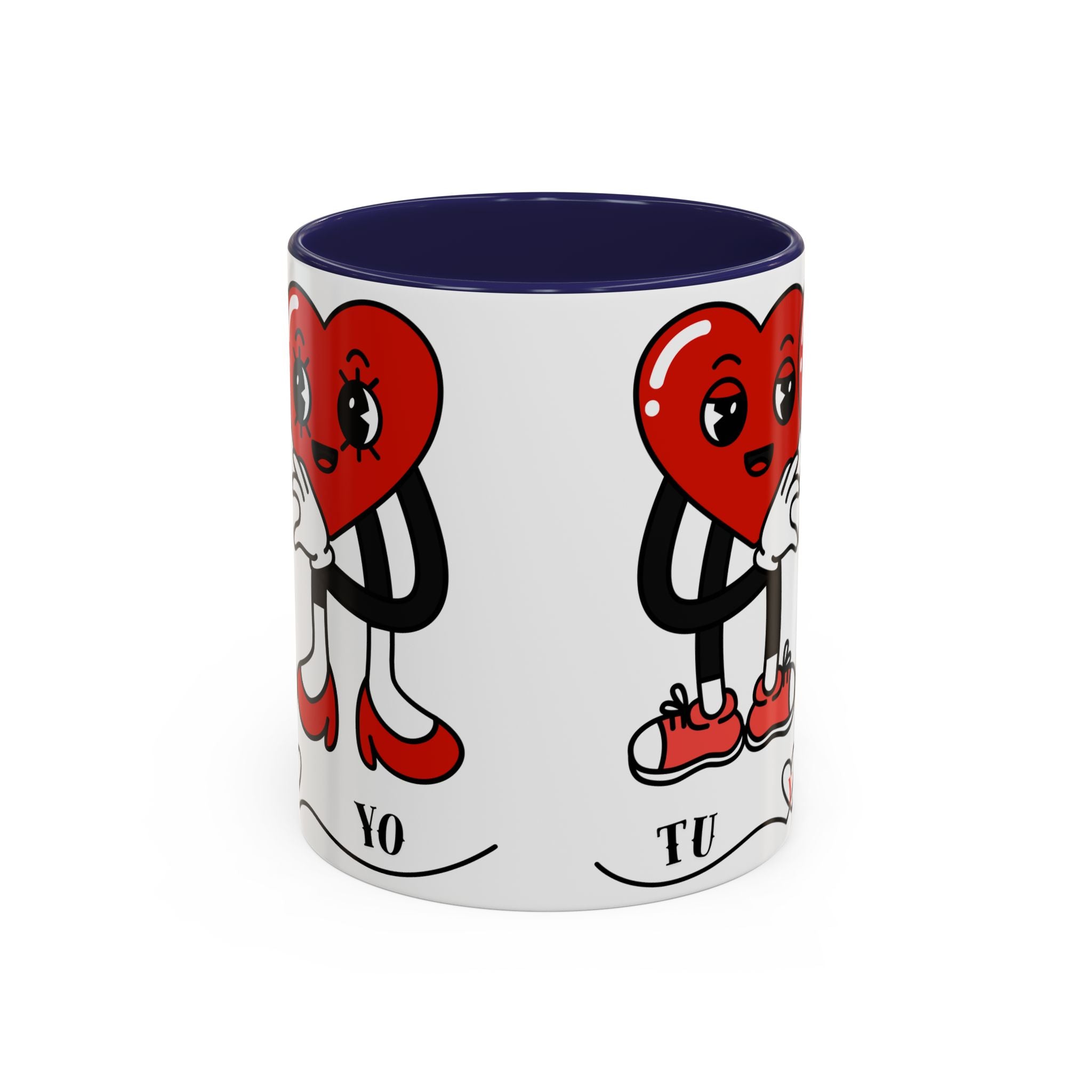 Valentine Heart Couple Coffee Mug – "Tu y Yo" Cute Romantic Accent Mug