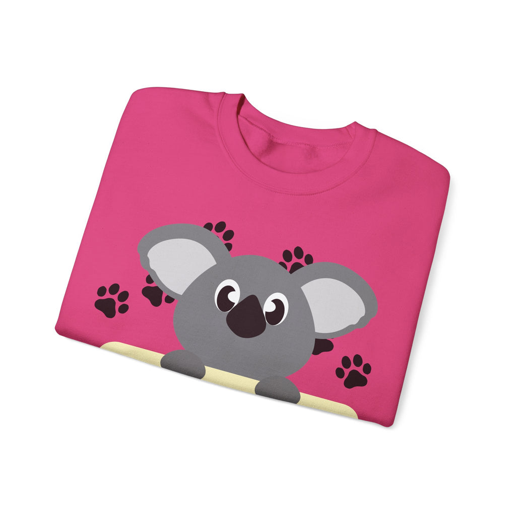 Cute Koala Hello Sweatshirt, Unisex Cozy Crewneck, Pet Lover Gift, Animal Lover Apparel, Fun Casual Wear, Cute Graphic Sweater