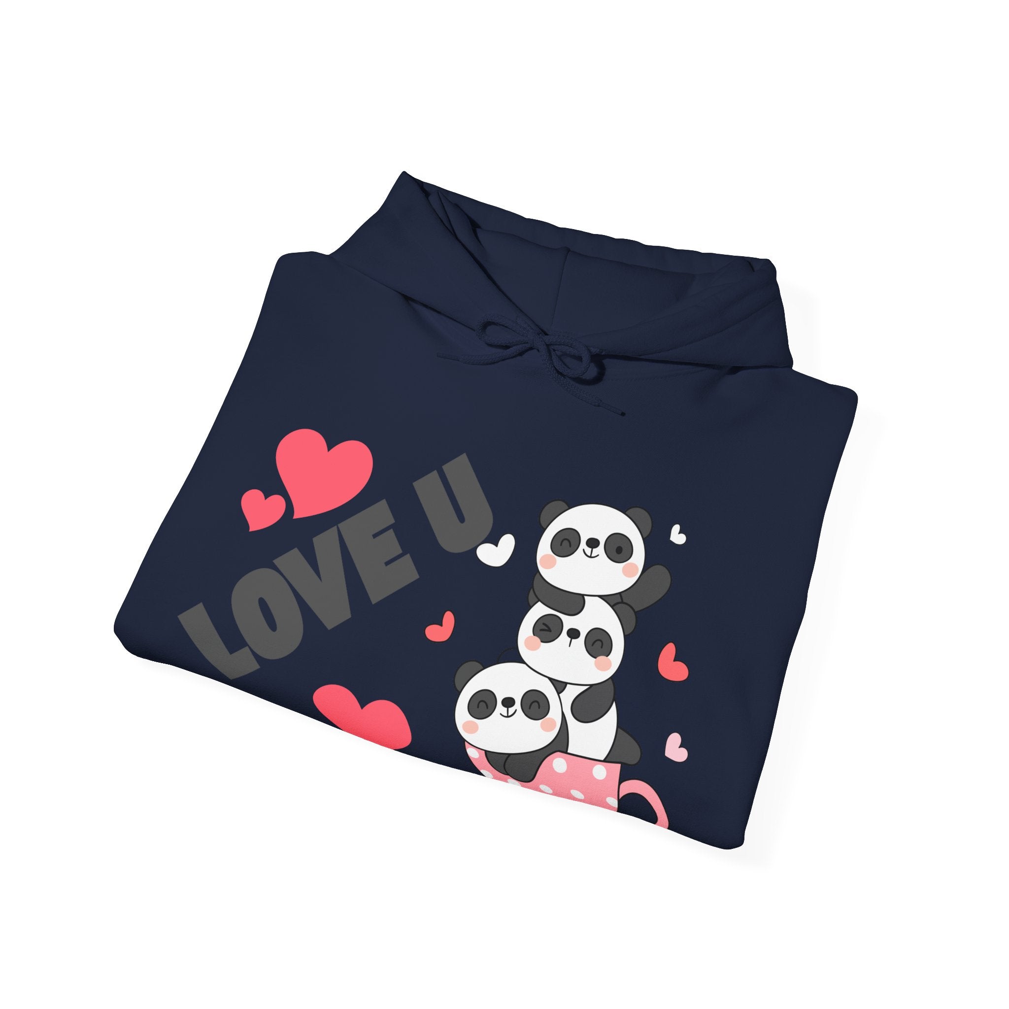 Cute Panda Love Hoodie for Couples, Valentine's Day Gift, Cozy Sweatshirt, Unisex Love Hoodie, Animal Lover Apparel, Cute Sweatshirt