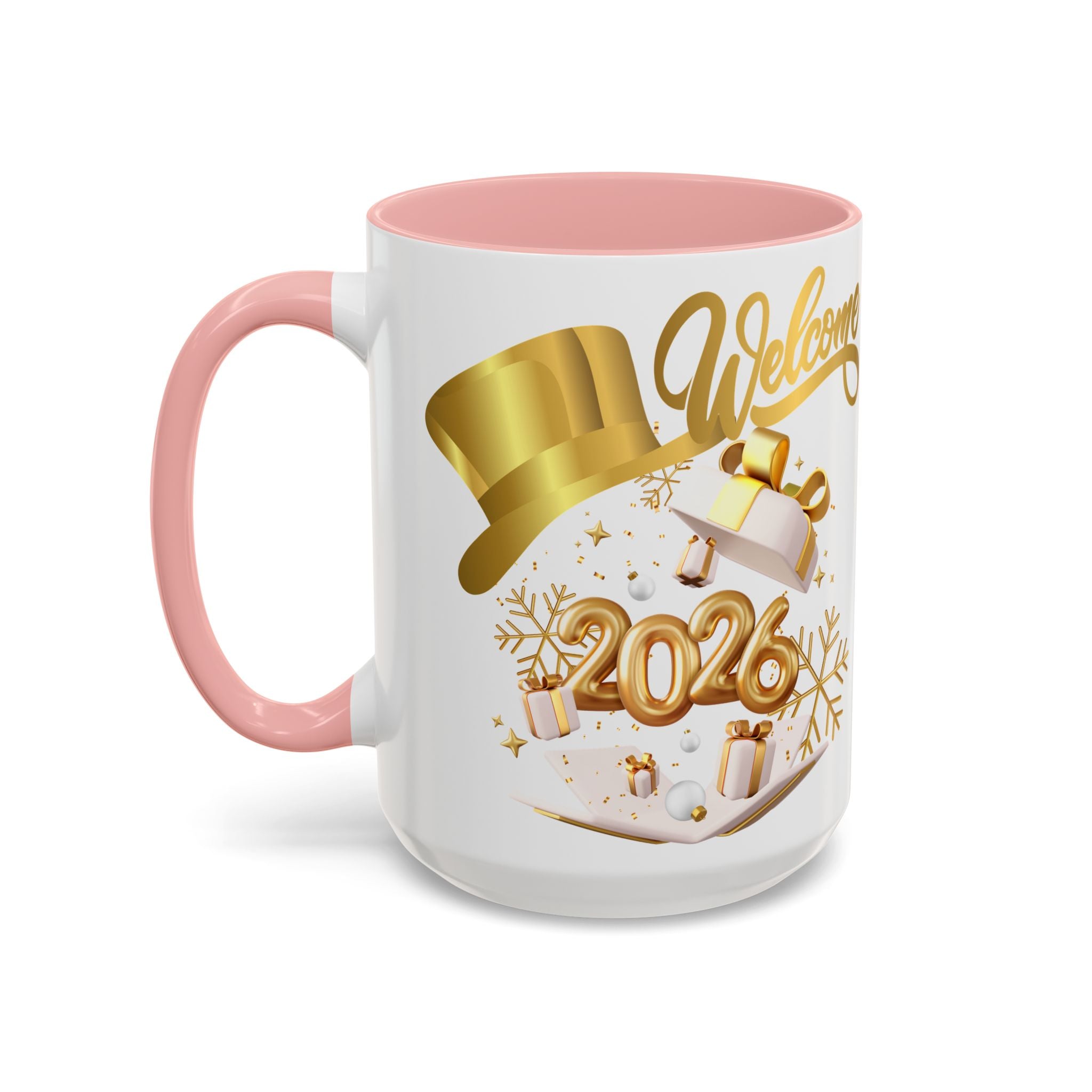 2026 New Year Coffee Mug — "Welcome 2026" Gold Celebration Accent Mug