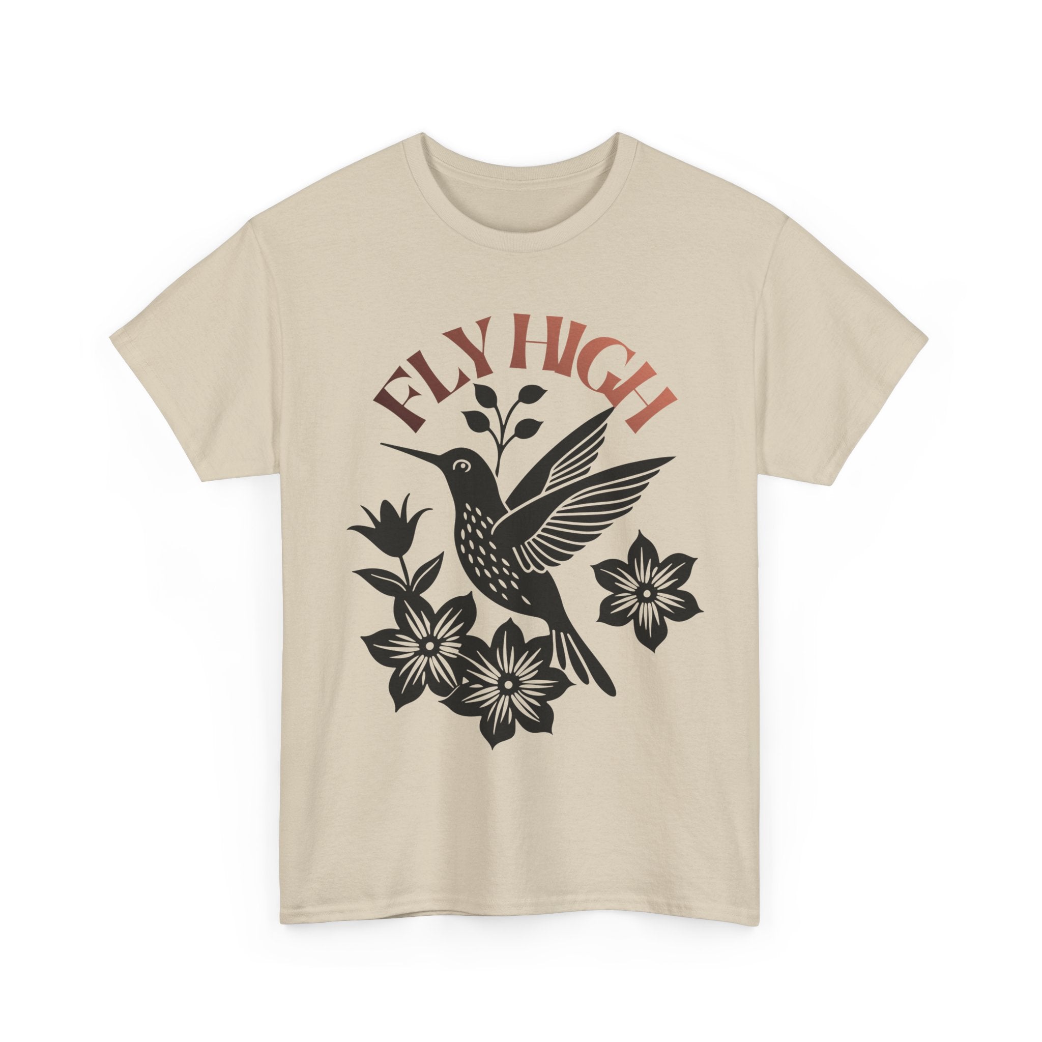 Fly High Hummingbird T-Shirt — Floral Retro Nature Tee