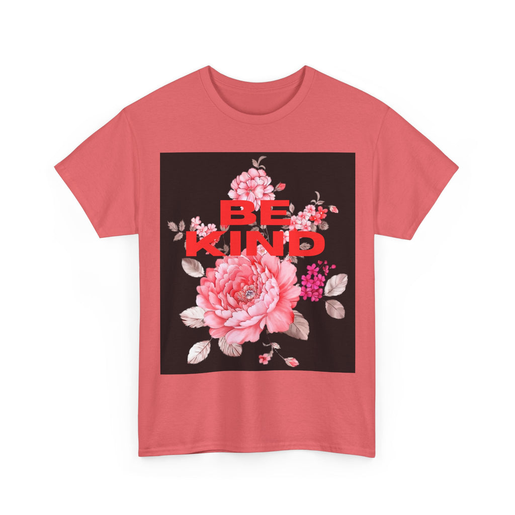 Unisex Heavy Cotton Tee - 'Be Kind' Floral Design, Motivational T-Shirt, Positive Vibes, Gifts for Friends, Casual Wear