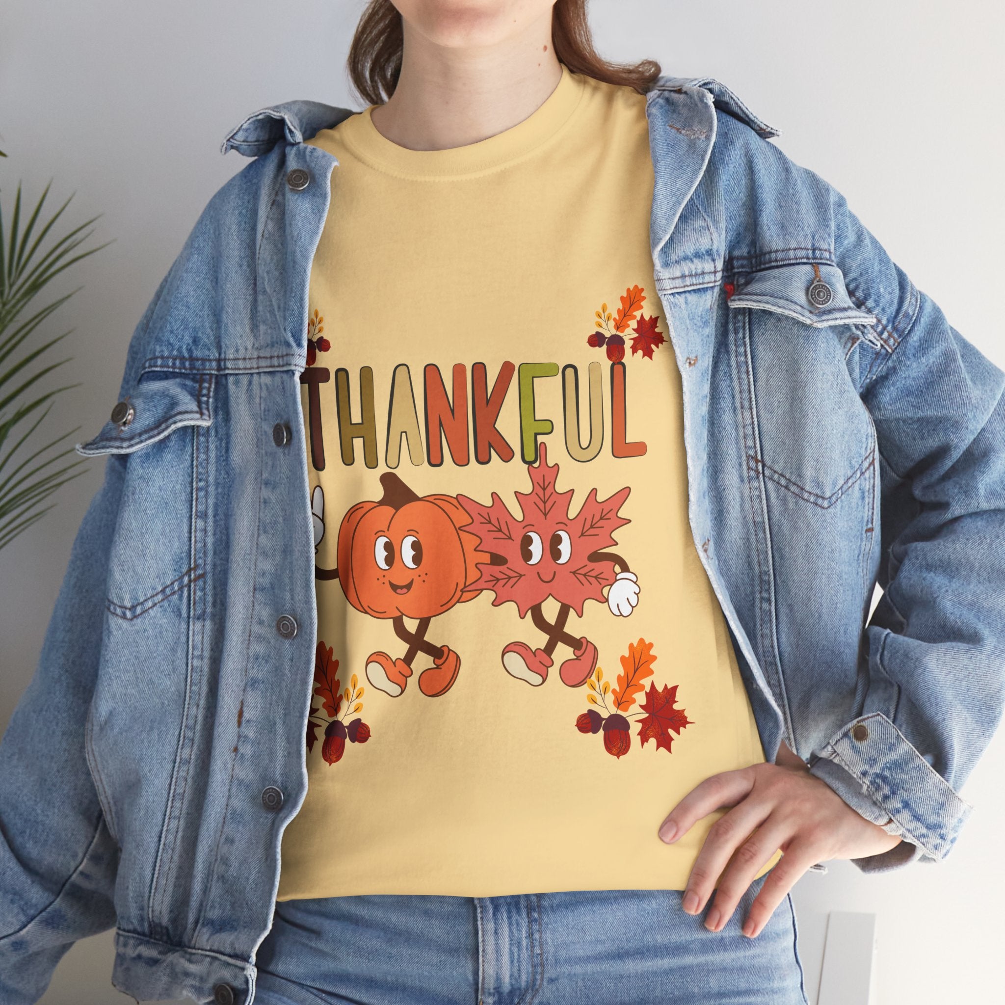 Thankful Fall Unisex Tee, Autumn Shirt, Thanksgiving Gift, Cute Graphic T-Shirt, Seasonal Wear, Holiday Apparel