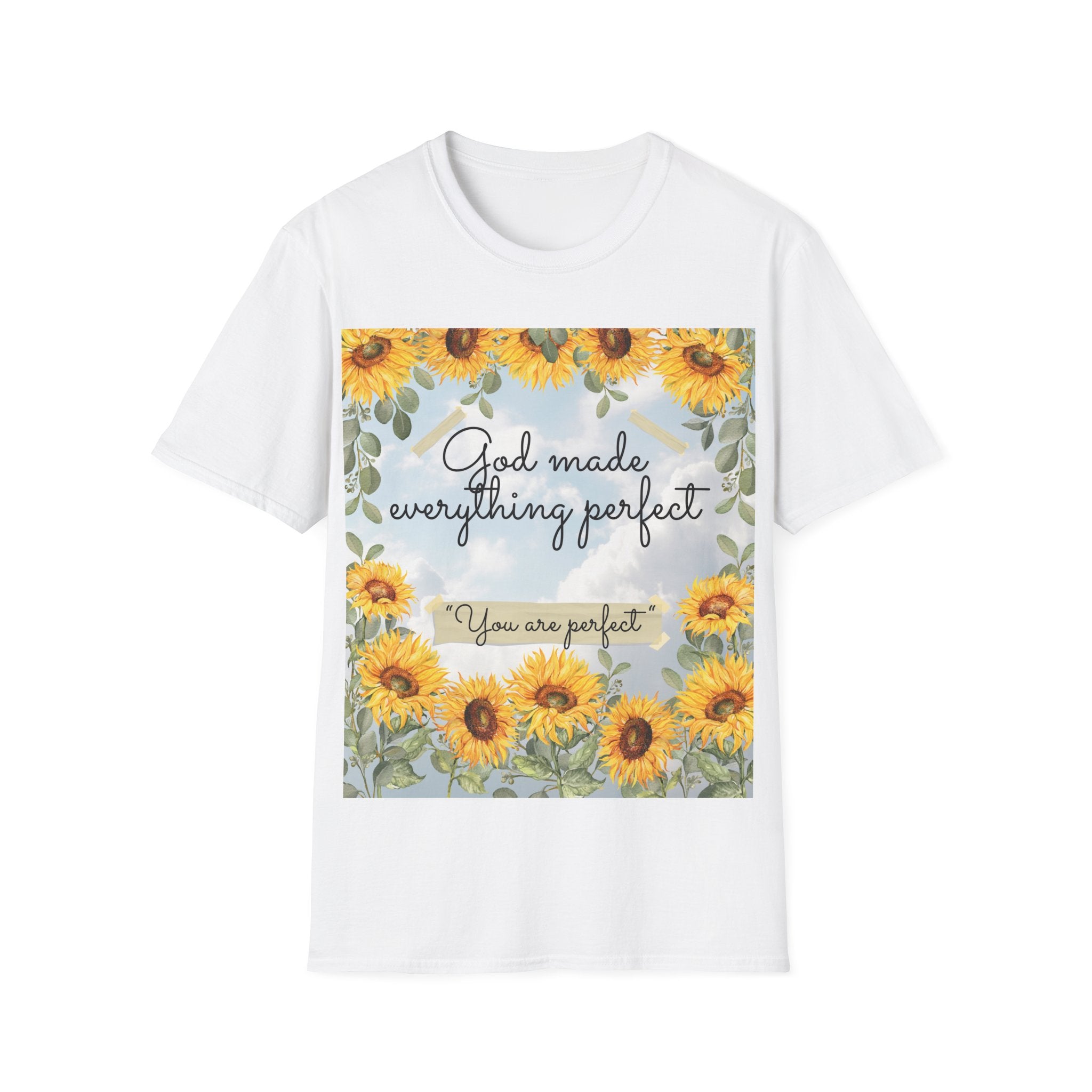 God Made Everything Perfect Sunflower T-Shirt, Inspirational Tee, Gift for Her, Positive Affirmation Apparel, Summer Style, [...]