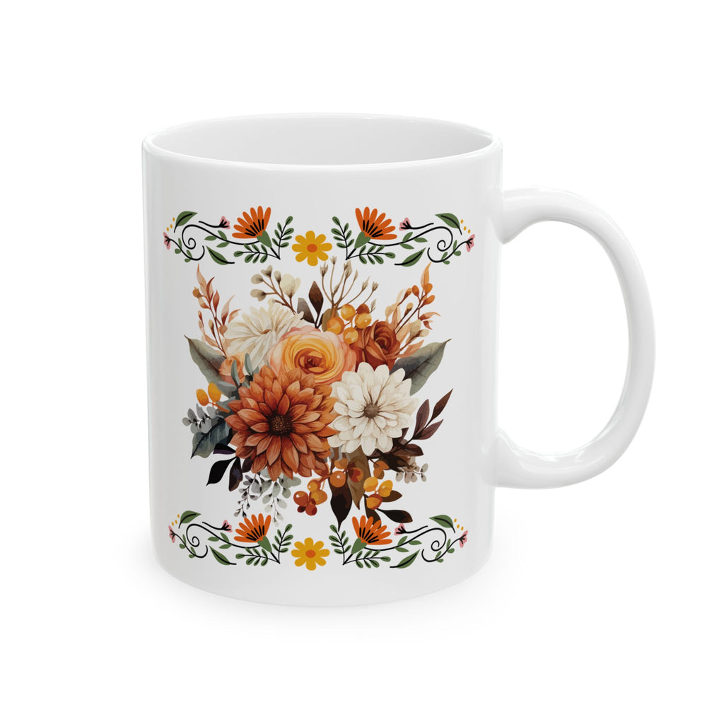 Floral Ceramic Mug - Perfect Gift for Tea Lovers, Home Decor, Coffee Time, Housewarming, Mother's Day