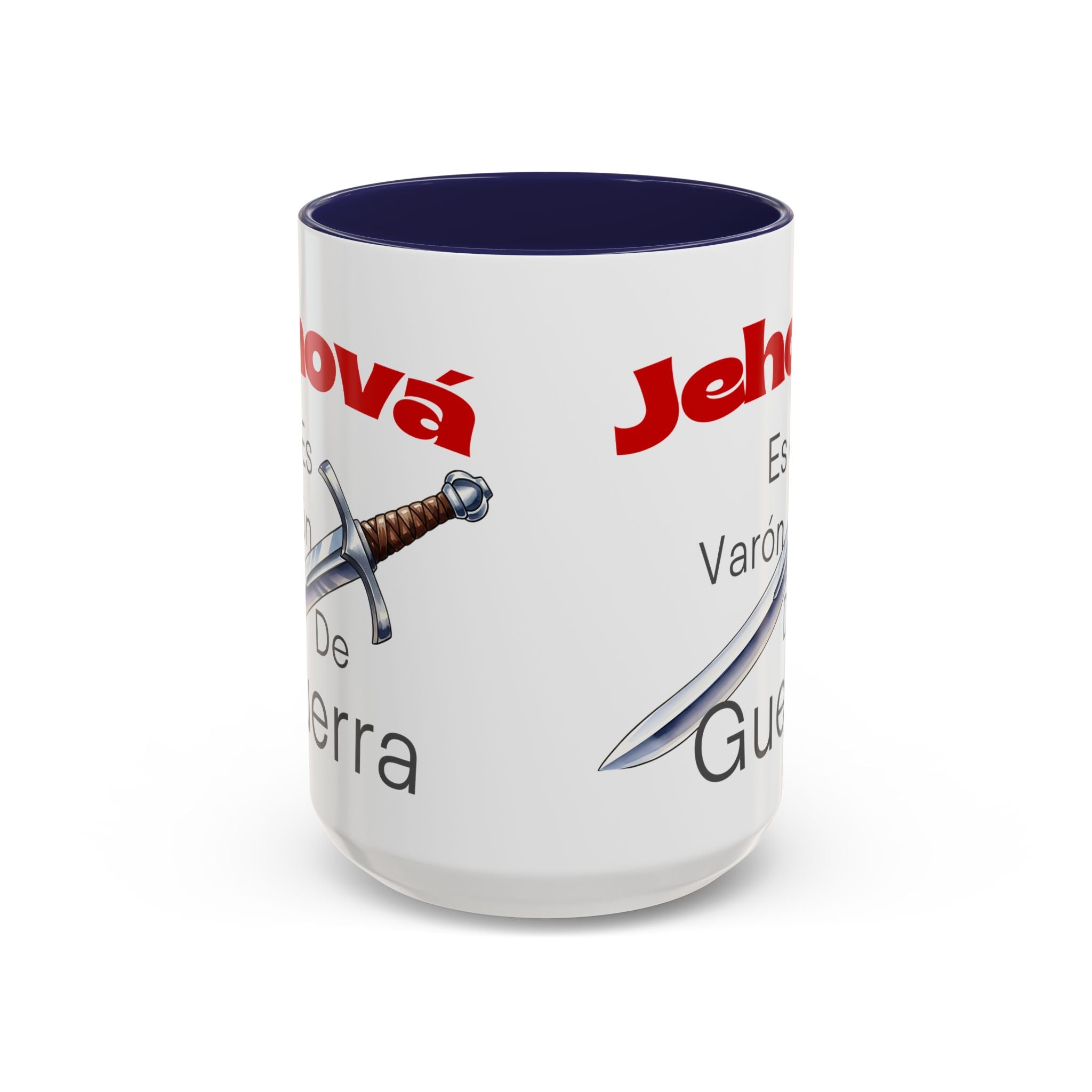 Jehovah Es Varón de Guerra Coffee Mug — Spanish Faith Sword Accent Mug (11/15oz)