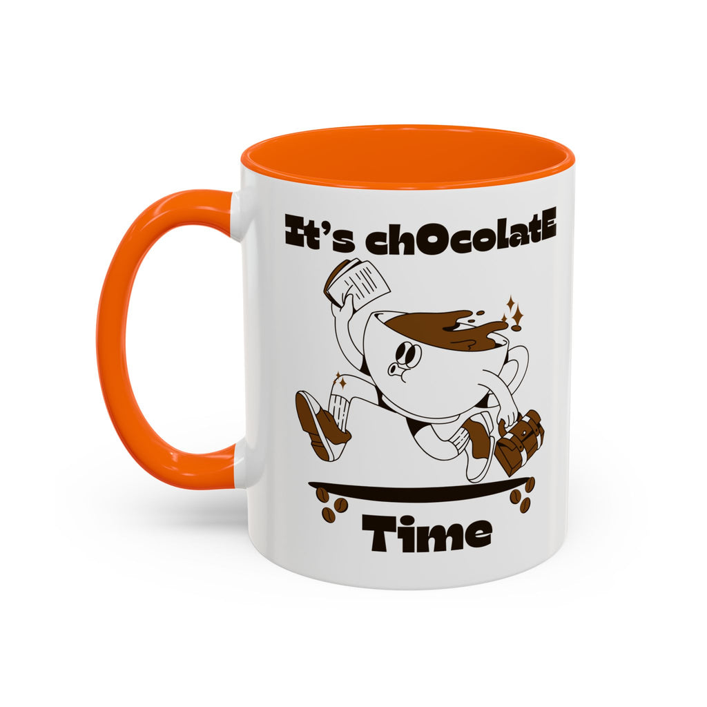 Chocolate Time Coffee Mug, Skateboard Mug, Gift for Coffee Lovers, Fun Mug for Hot Cocoa, Unique Mug for Birthdays, Cute Kitchen Decor