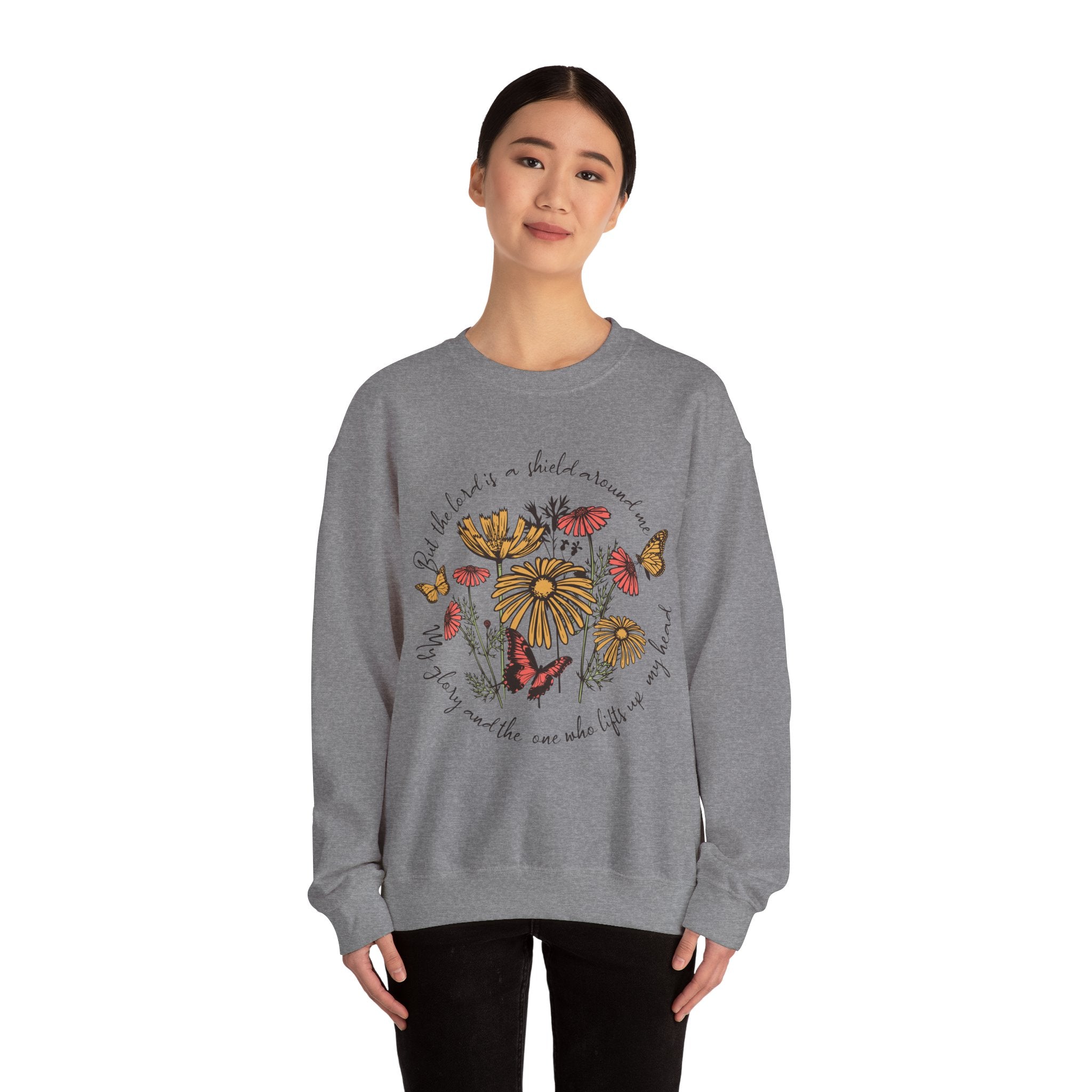 Nature-Inspired Inspirational Sweatshirt for All Seasons, Motivational Gift for Her, Floral Crewneck, Comfortable Everyday Wear, [...]