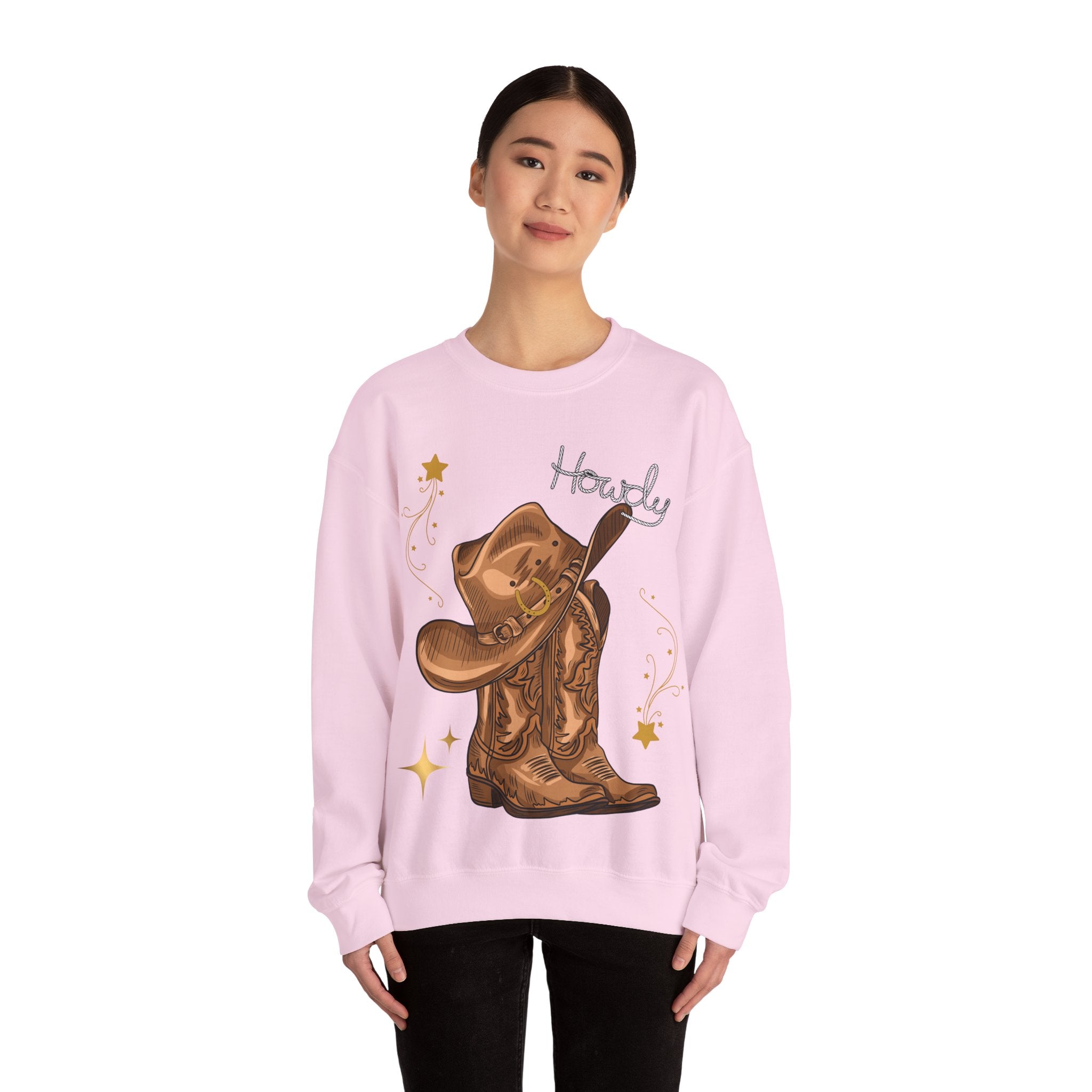 Howdy Cowboy Crewneck Sweatshirt | Unisex Sweatshirt, Western Apparel, Fall Fashion, Gift for Him/Her, Casual Wear