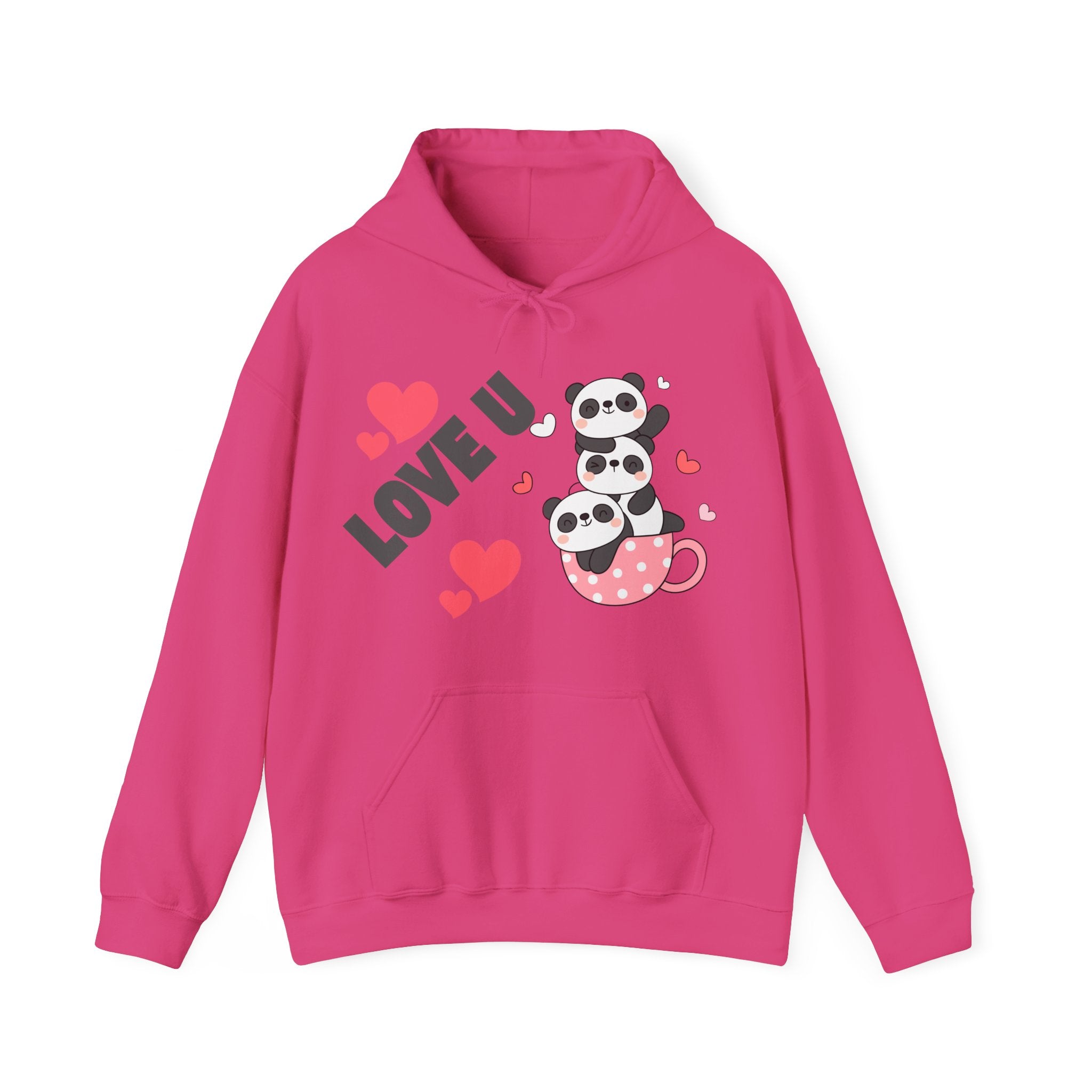 Cute Panda Love Hoodie for Couples, Valentine's Day Gift, Cozy Sweatshirt, Unisex Love Hoodie, Animal Lover Apparel, Cute Sweatshirt
