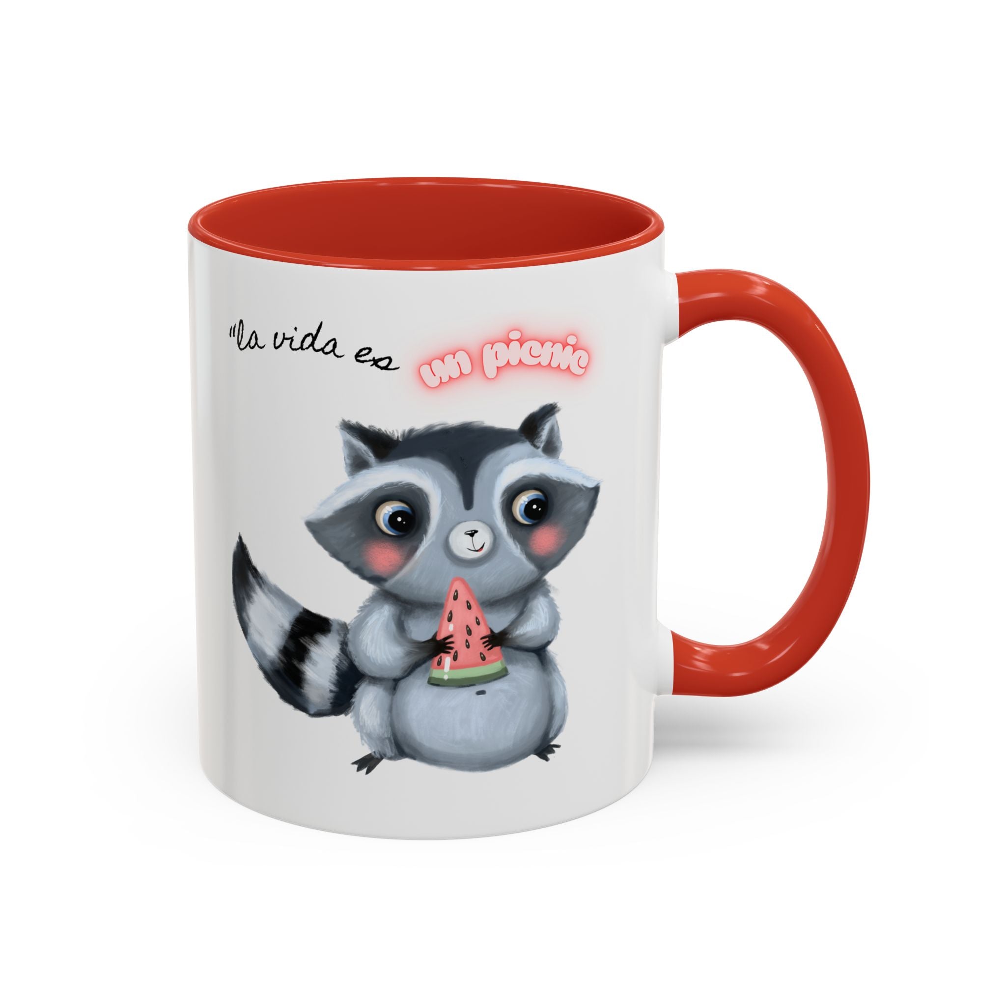 Raccoon-Themed Accent Coffee Mug | Cute Animal Mug for Home, Gift for Coffee Lovers, Nature Lovers, Birthday, Celebrate Life