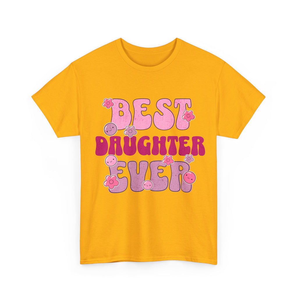 Best Daughter Ever T-Shirt — Cute Pink Retro Typography Tee for Daughters, Mother's Day Gift