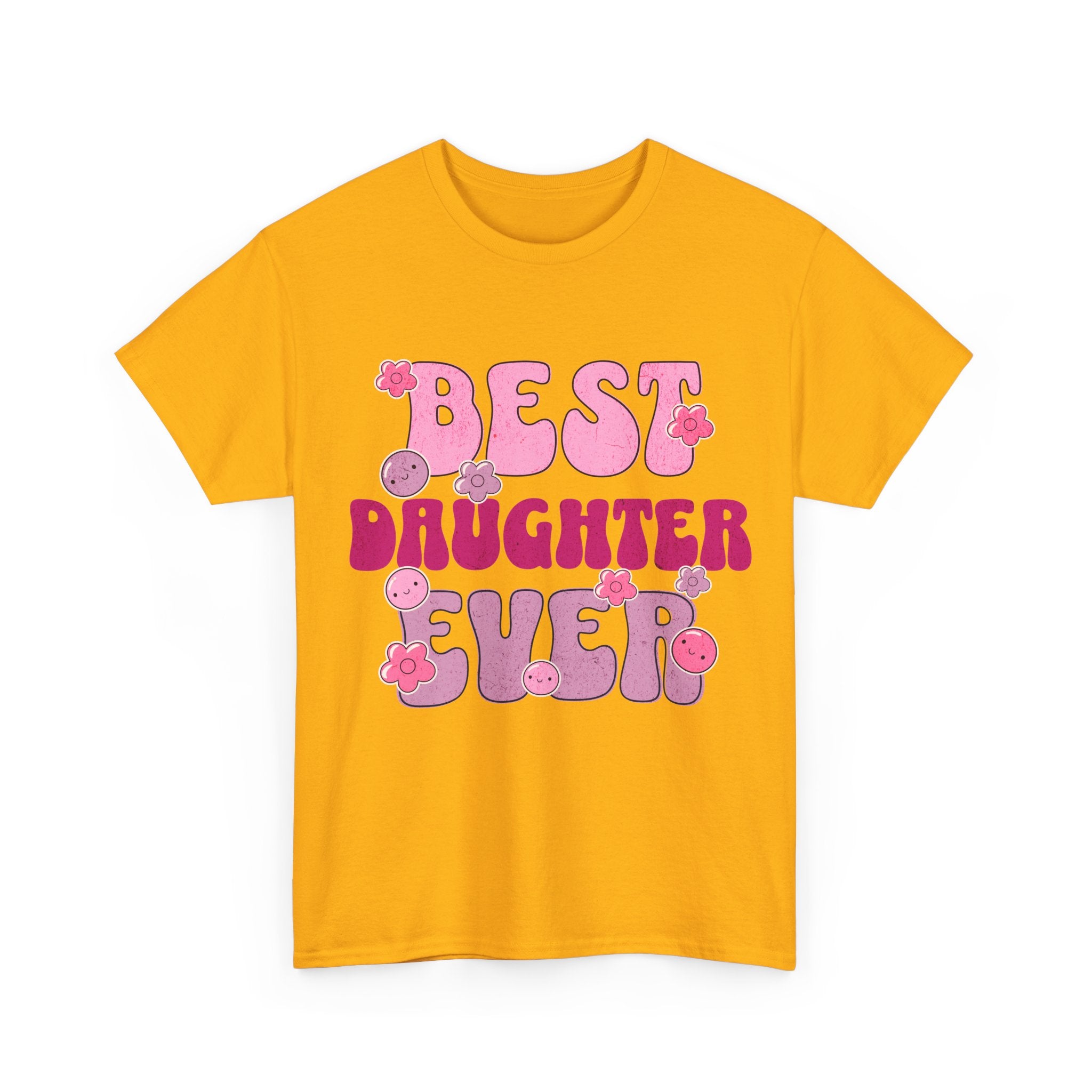 Best Daughter Ever T-Shirt — Cute Pink Retro Typography Tee for Daughters, Mother's Day Gift
