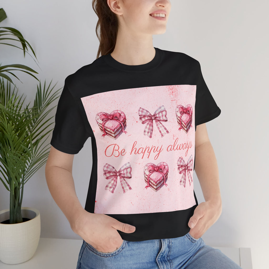 Happy Hearts Tee, Casual Gift T-Shirt, Positive Vibes Shirt, Birthday Outfit, Everyday Wear, Cheerful Top