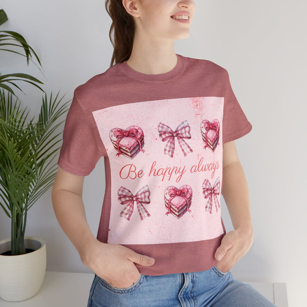 Happy Hearts Tee, Casual Gift T-Shirt, Positive Vibes Shirt, Birthday Outfit, Everyday Wear, Cheerful Top