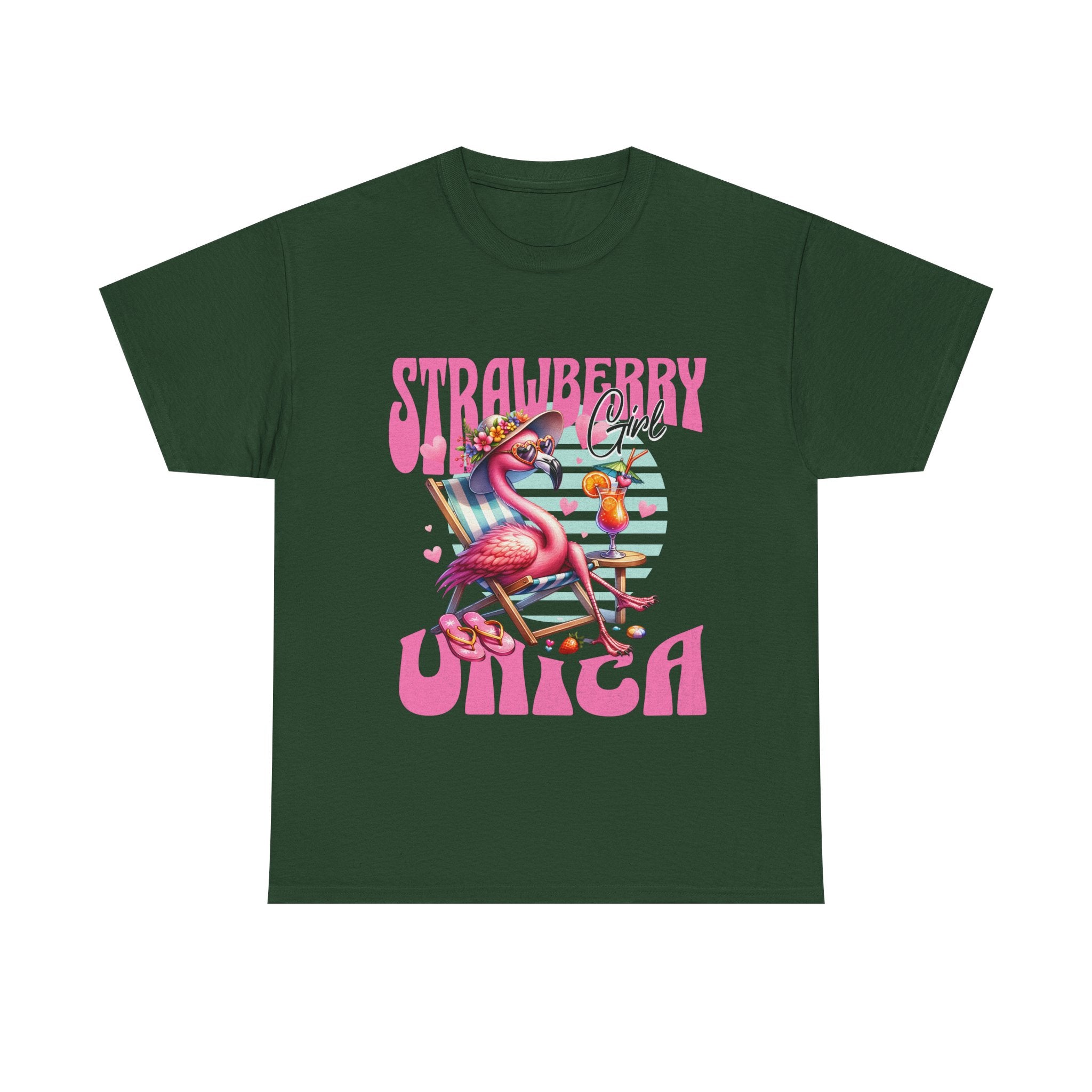 Strawberry Girl Unisex Heavy Cotton Tee - Summer Vibes T-Shirt