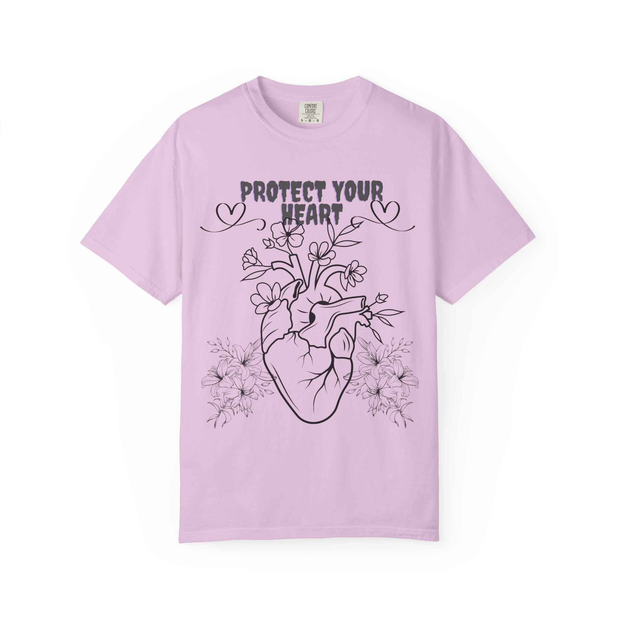Protect Your Heart T-Shirt | Unisex Garment-Dyed Tee for Self-Care, Mental Health Awareness, Gifts for Friends, Cute Casual Wear