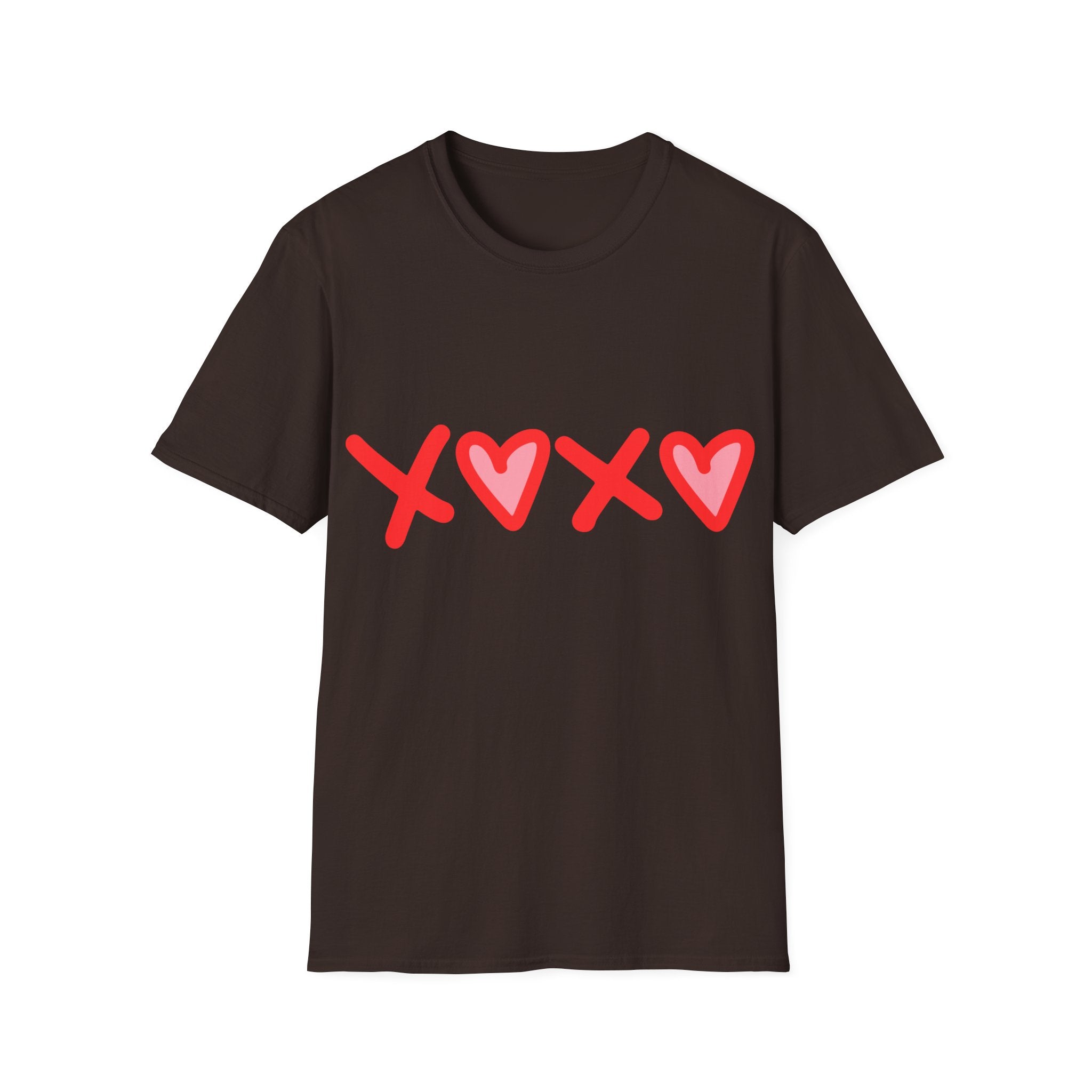 XX Valentine’s Day Tee – Cute Red Heart Hugs & Kisses T-Shirt