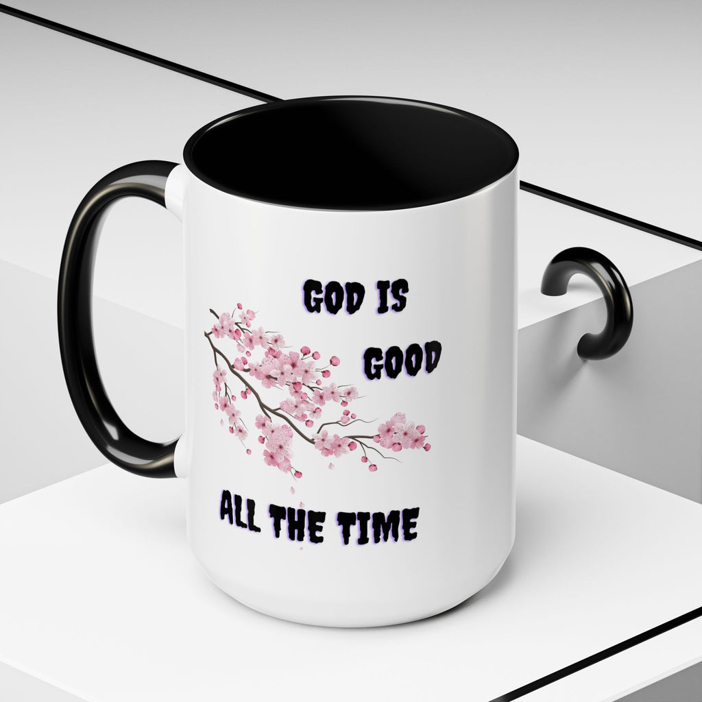 Inspirational Coffee Mug - God is Good, Floral Design, Gift for Faith Friends, Perfect for Mother's Day, Church Gatherings, Daily Motivation