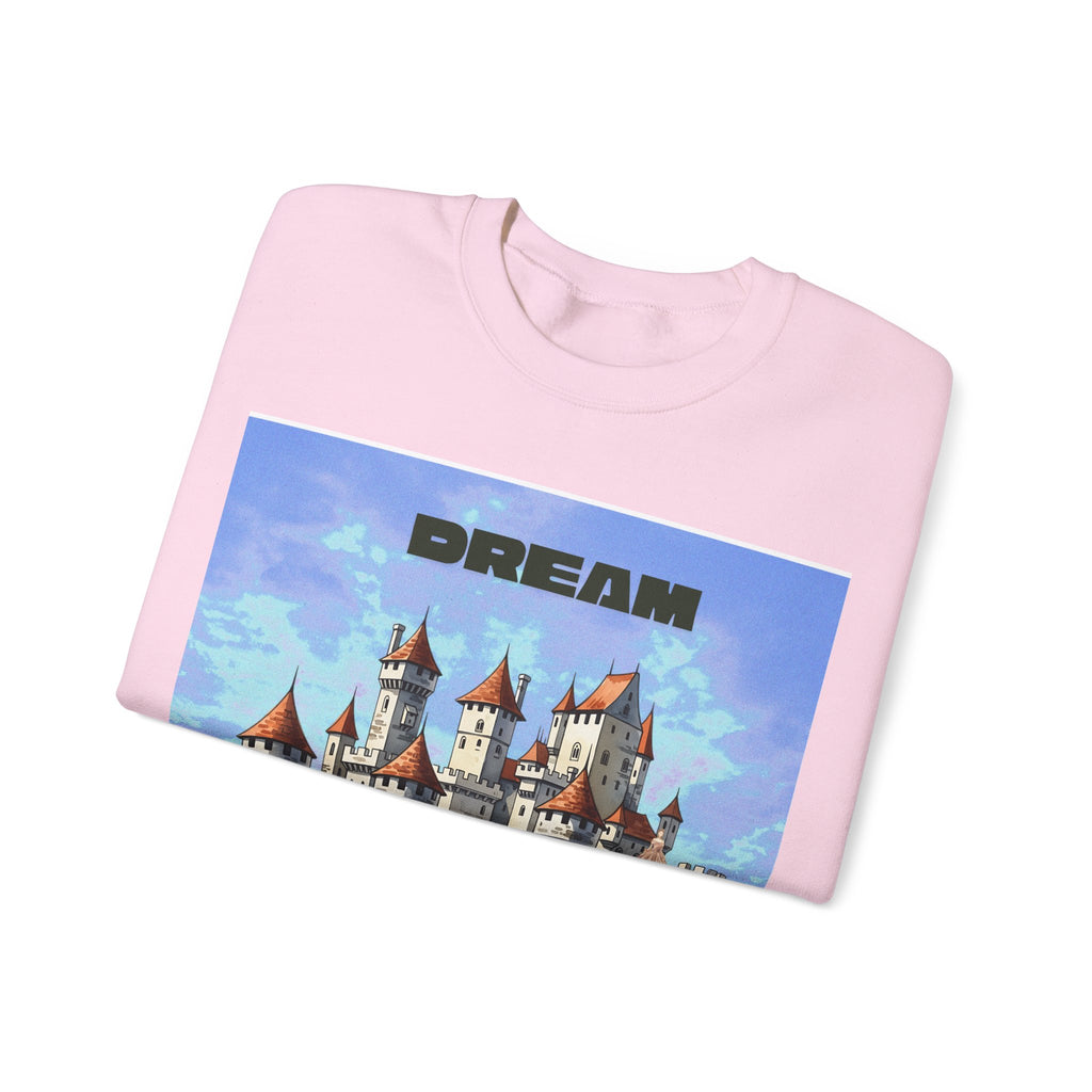Dreamy Castle Crewneck Sweatshirt, Cozy Graphic Sweatshirt, Unisex Pullover, Pastel Art Apparel, Fantasy Sweatshirt