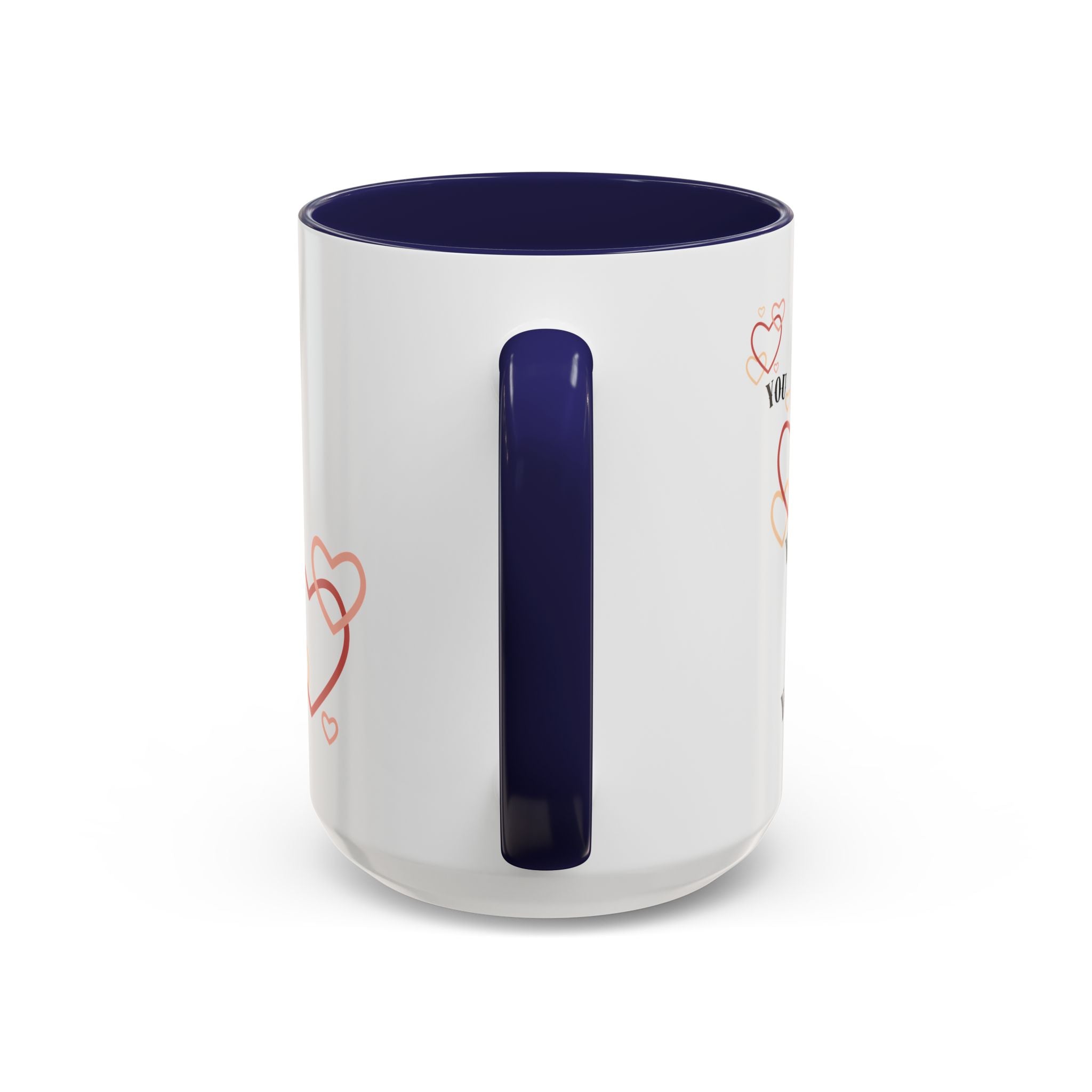 Love You Accent Coffee Mug, Valentine's Day Gift, Heart Mug, Cute Coffee Cup, Romantic Beverage Container