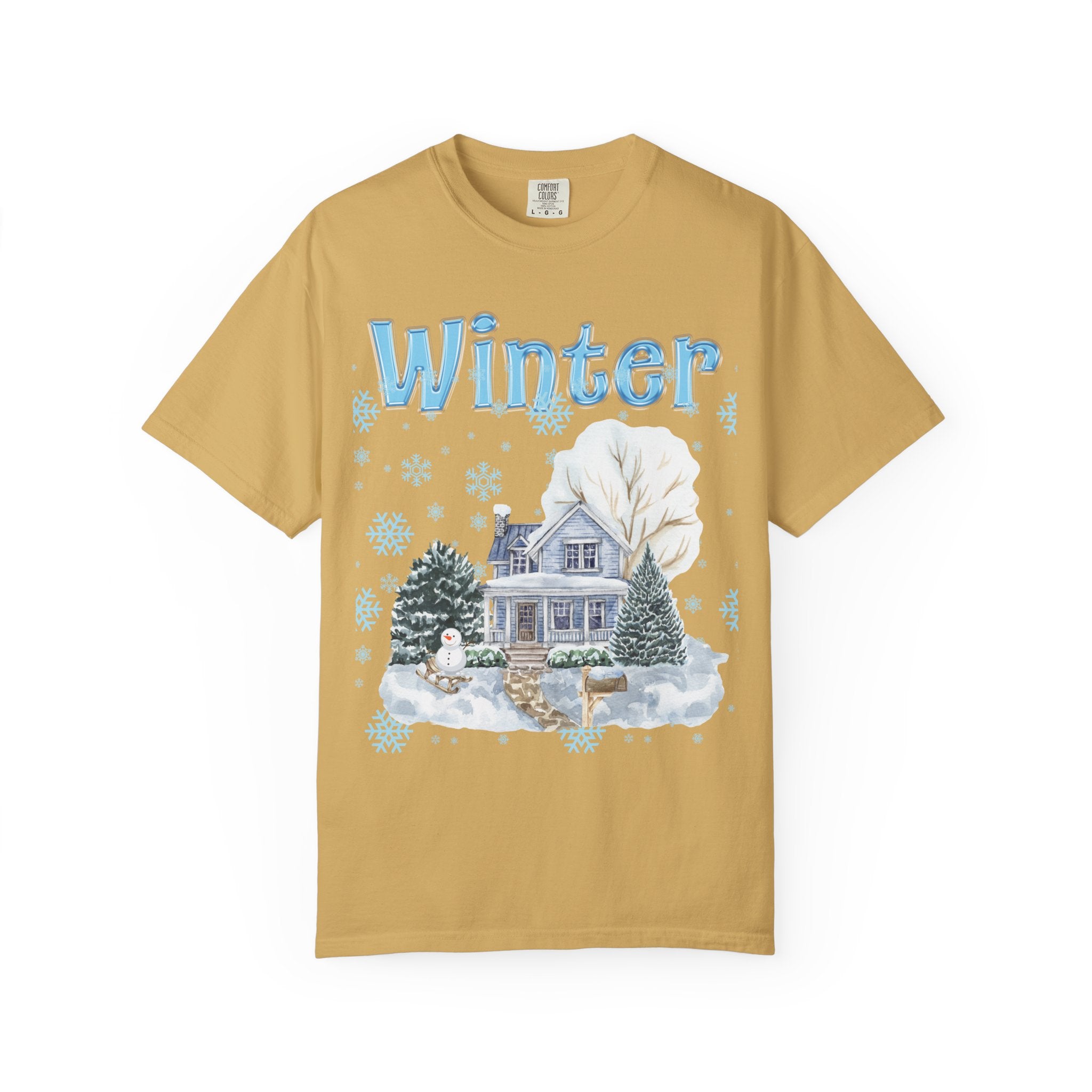 Winter-Themed Unisex Garment-Dyed T-shirt