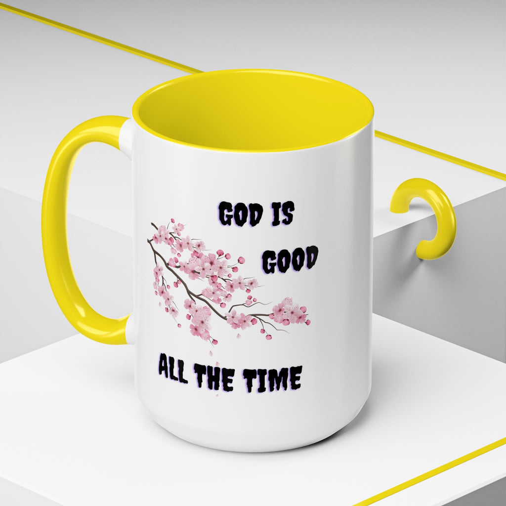 Inspirational Coffee Mug - God is Good, Floral Design, Gift for Faith Friends, Perfect for Mother's Day, Church Gatherings, Daily Motivation