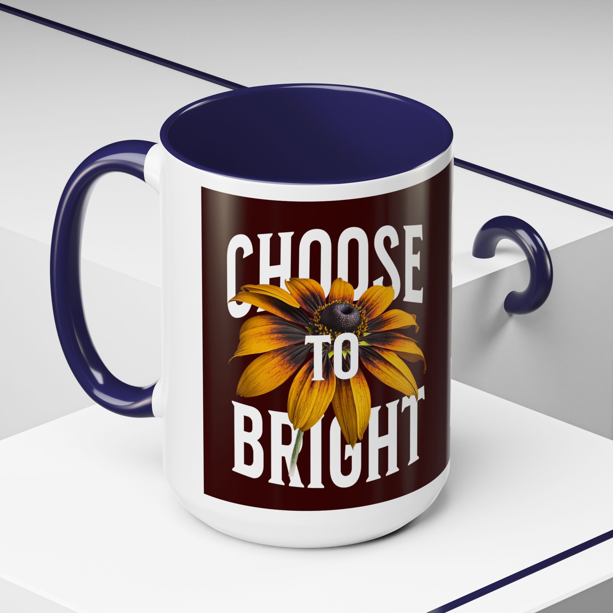 Choose to Be Bright Coffee Mug — Sunflower Accent Ceramic Mug (11/15oz)