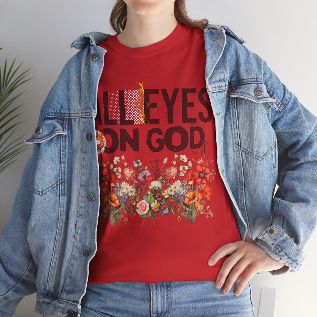 Faith-Inspired Floral Tee, Spirituality Shirt, Inspirational Gift, Christian Apparel, Casual Everyday Wear, Unisex Cotton T-Shirt