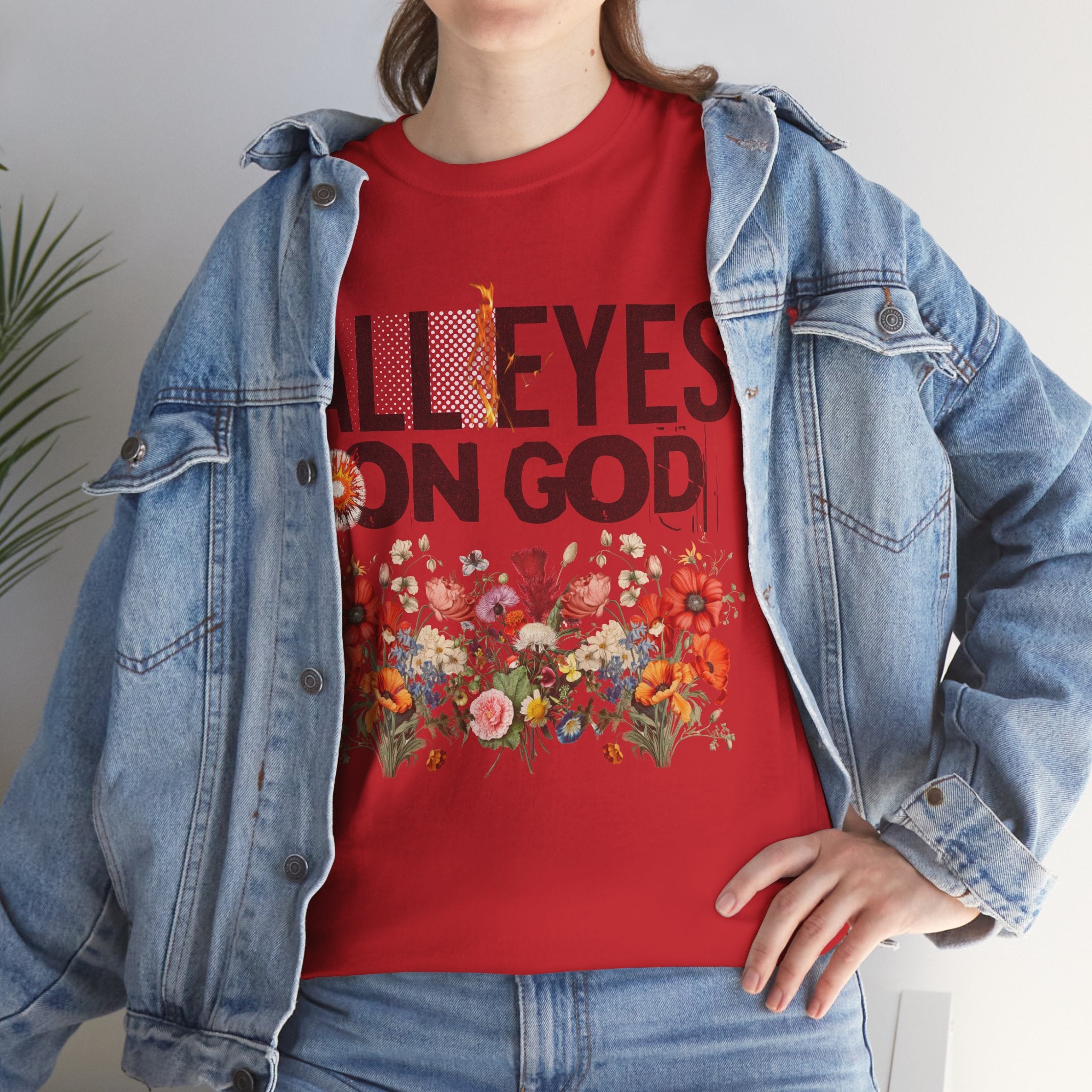 Faith-Inspired Floral Tee, Spirituality Shirt, Inspirational Gift, Christian Apparel, Casual Everyday Wear, Unisex Cotton T-Shirt