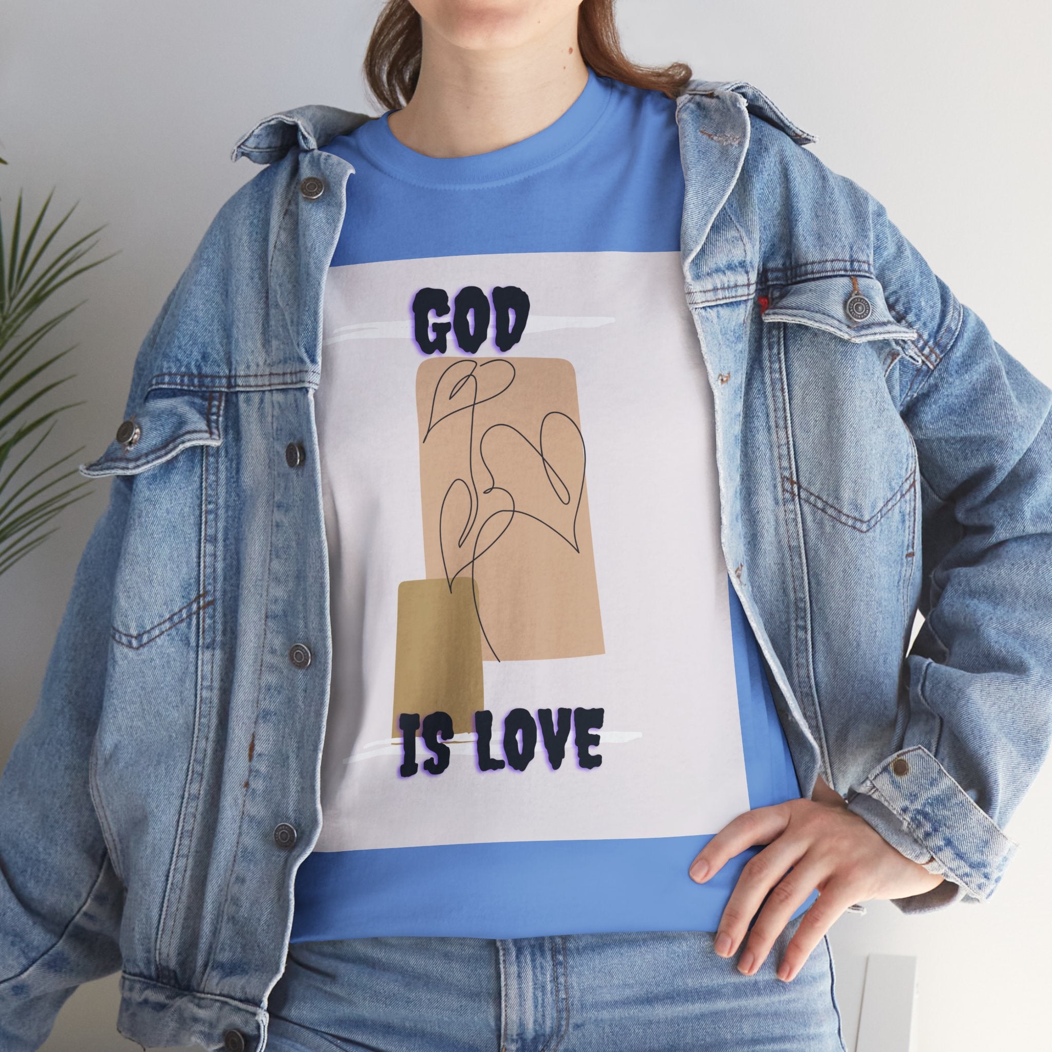 God Is Love Unisex Heavy Cotton Tee, Inspirational T-Shirt, Faith-Based Apparel, Christian Gift, Everyday Wear