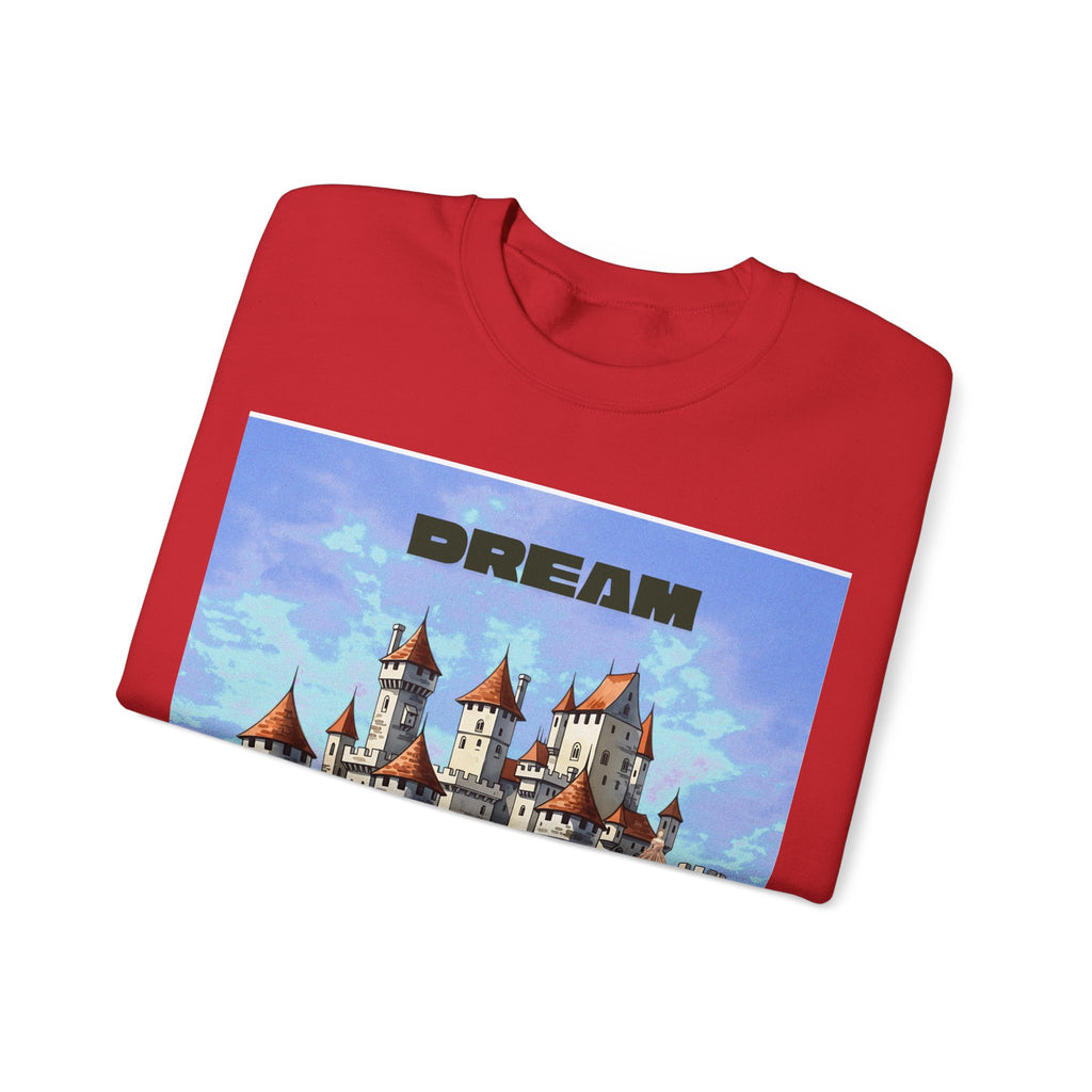 Dreamy Castle Crewneck Sweatshirt, Cozy Graphic Sweatshirt, Unisex Pullover, Pastel Art Apparel, Fantasy Sweatshirt