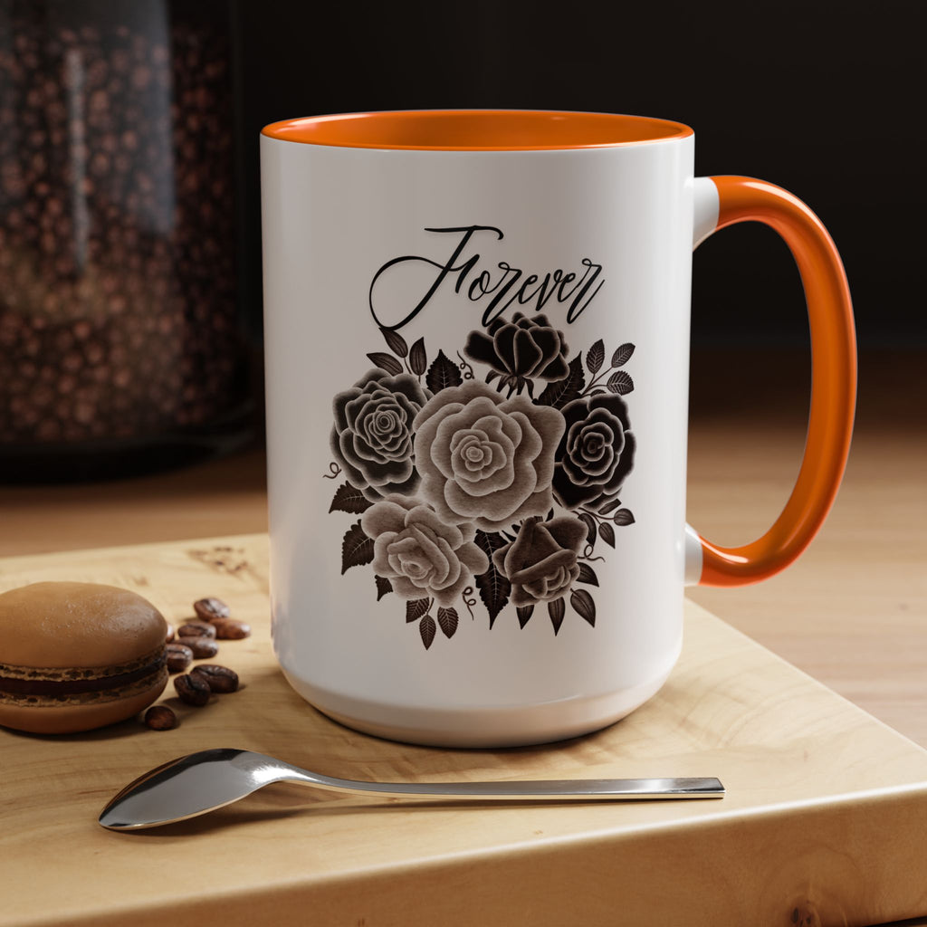 Elegant Floral Accent Coffee Mug for Coffee Lovers, Gift for Her, Home Decor, Valentine's Day, Birthday