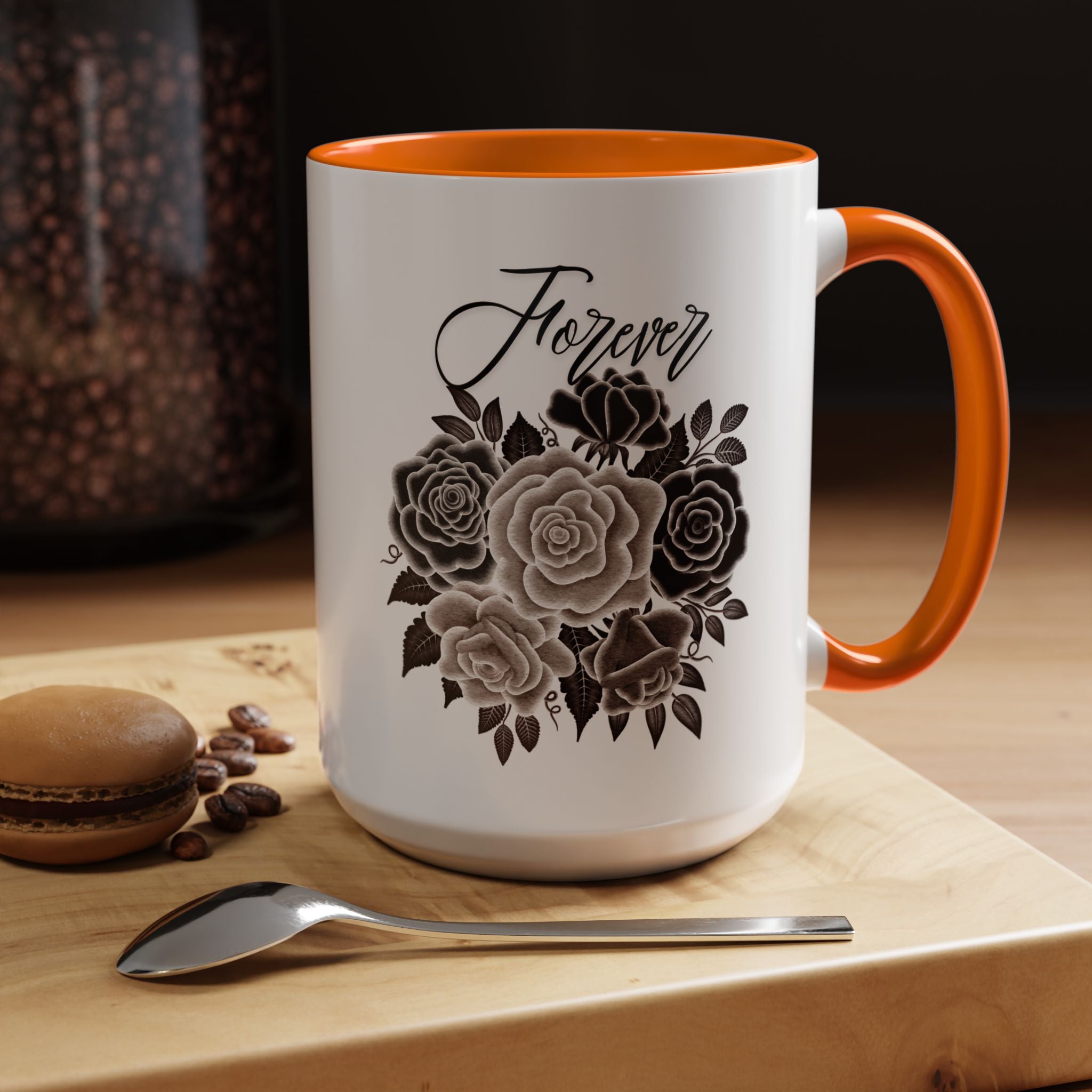 Elegant Floral Accent Coffee Mug for Coffee Lovers, Gift for Her, Home Decor, Valentine's Day, Birthday