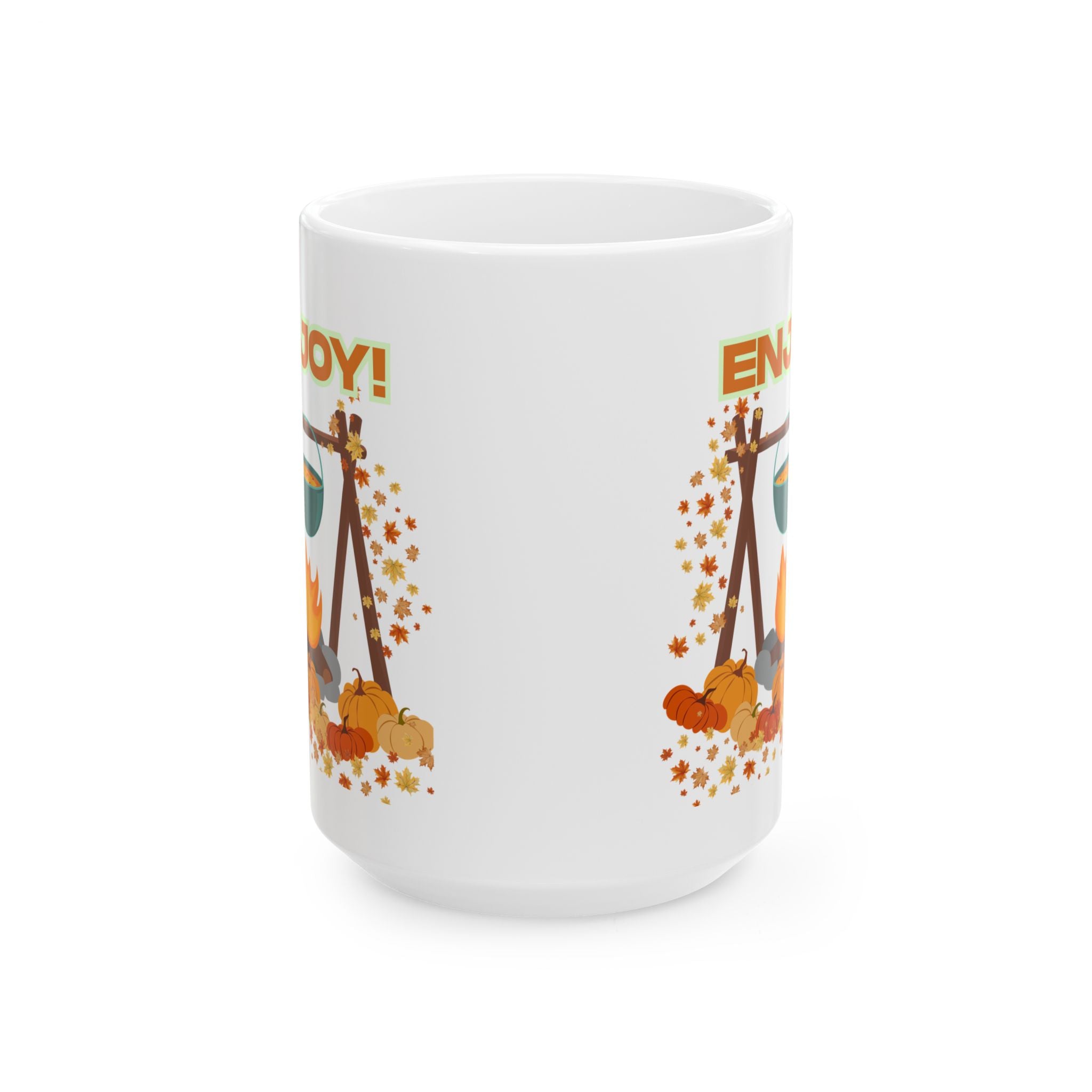 Autumn Harvest Ceramic Mug - Enjoy Autumn, Fall Coffee Mug, Cozy Drinkware, Pumpkin Spice Lover, Seasonal Gift