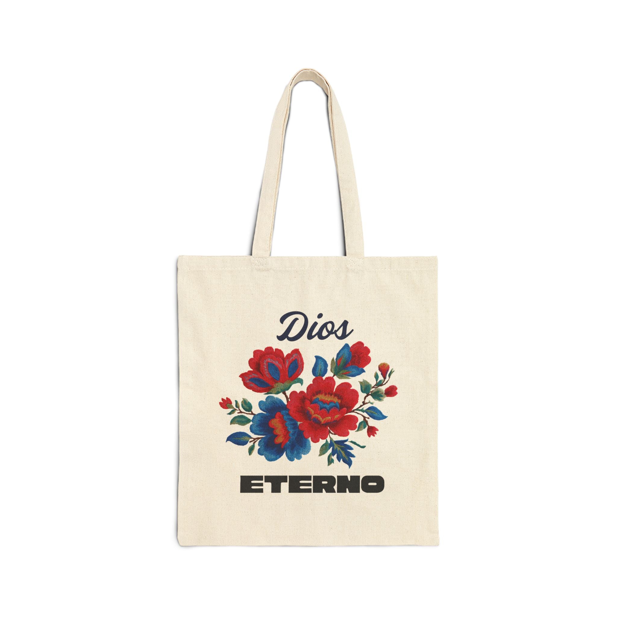 Tote Bag — 'Dios Eterno' Floral Canvas Tote