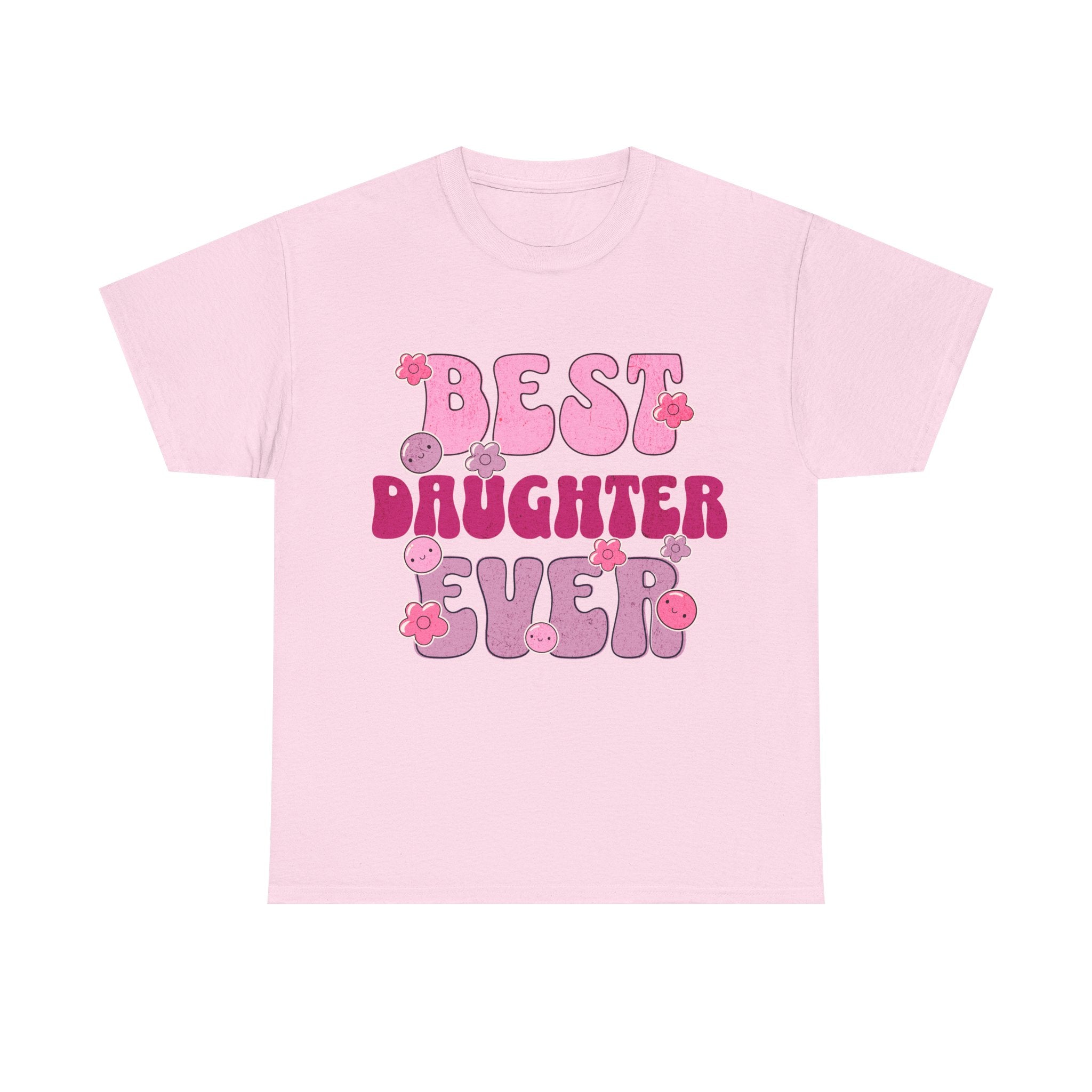 Best Daughter Ever T-Shirt — Cute Pink Retro Typography Tee for Daughters, Mother's Day Gift