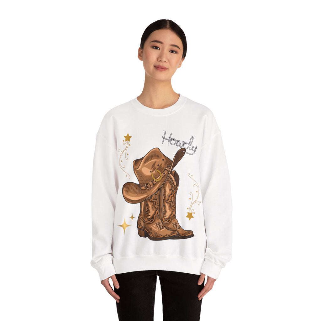 Howdy Cowboy Crewneck Sweatshirt | Unisex Sweatshirt, Western Apparel, Fall Fashion, Gift for Him/Her, Casual Wear