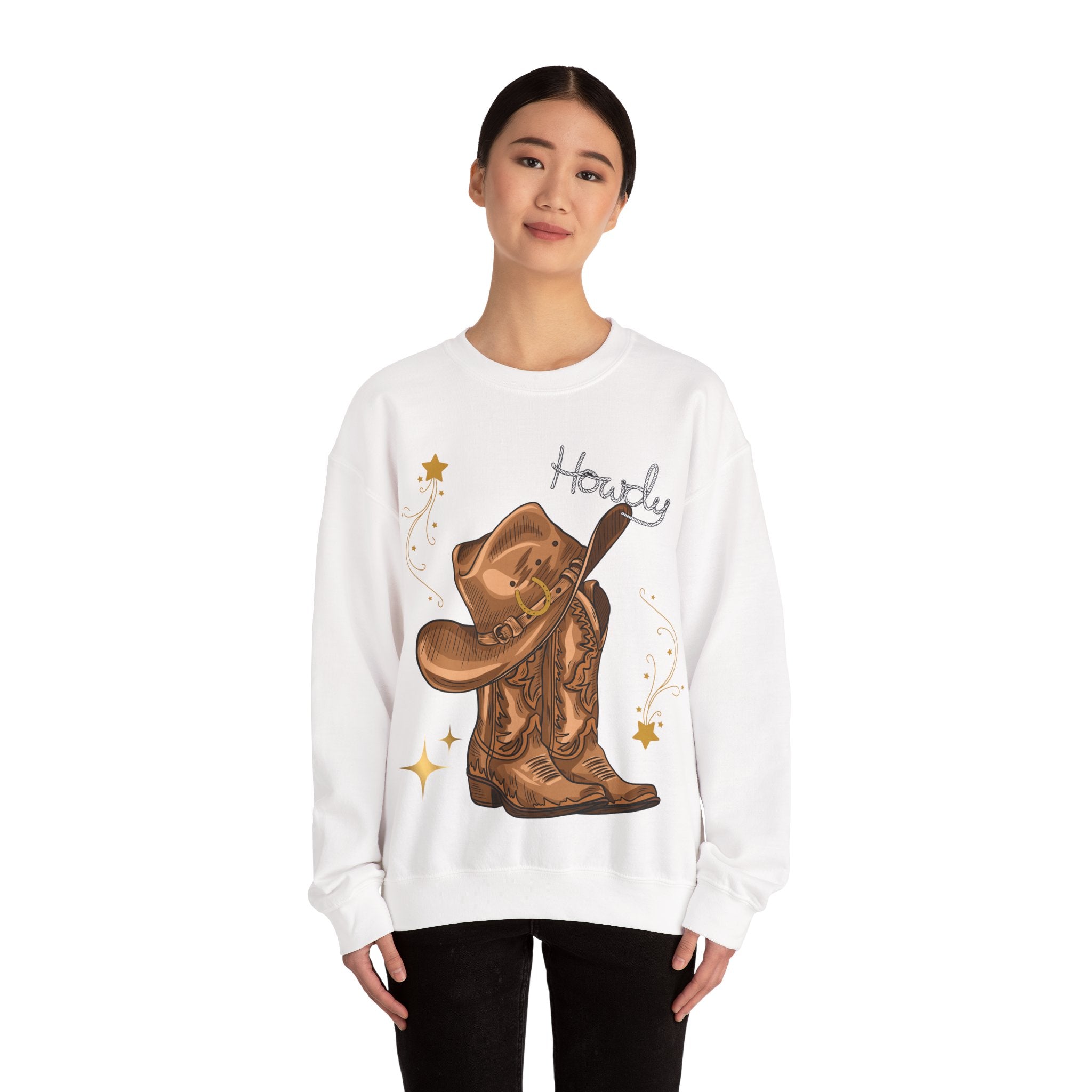 Howdy Cowboy Crewneck Sweatshirt | Unisex Sweatshirt, Western Apparel, Fall Fashion, Gift for Him/Her, Casual Wear