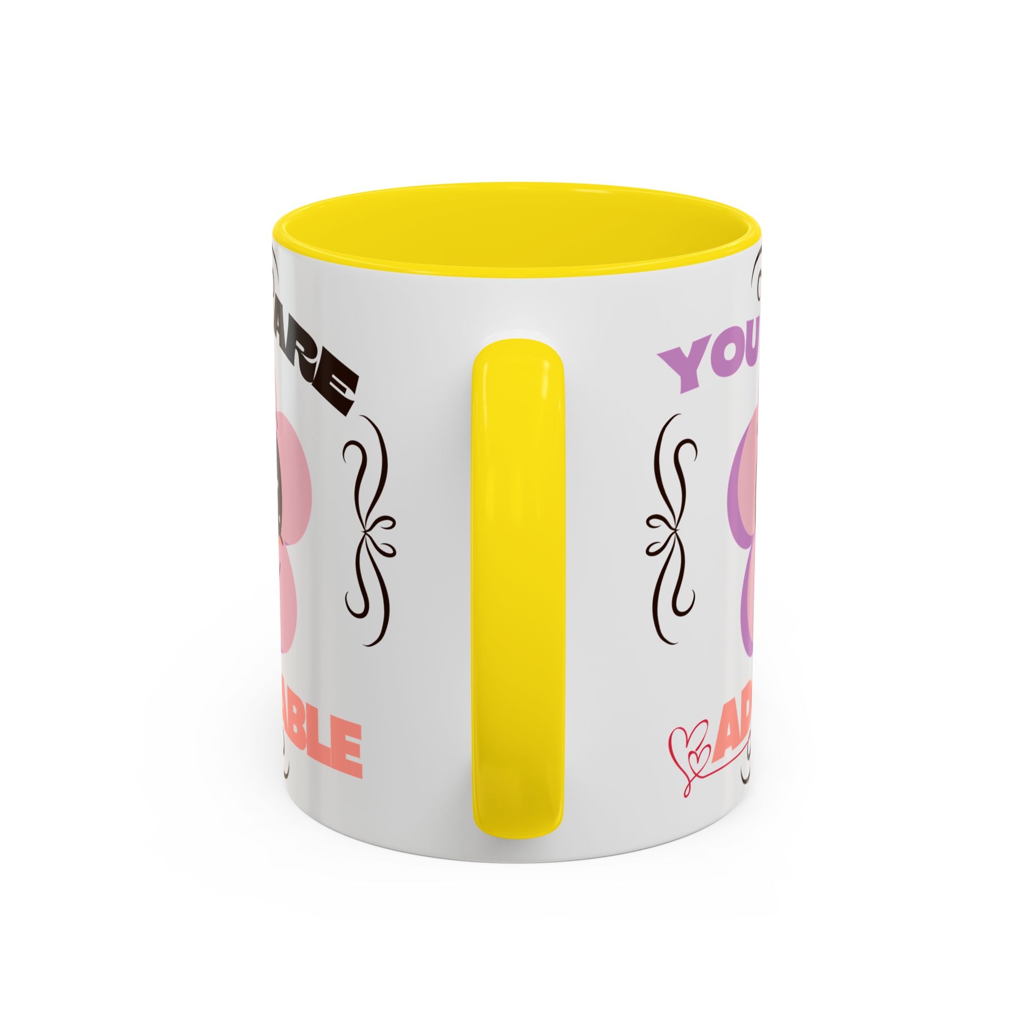 You Are Adorable Coffee Mug — Cute Pink Flower Accent Mug (11/15oz)