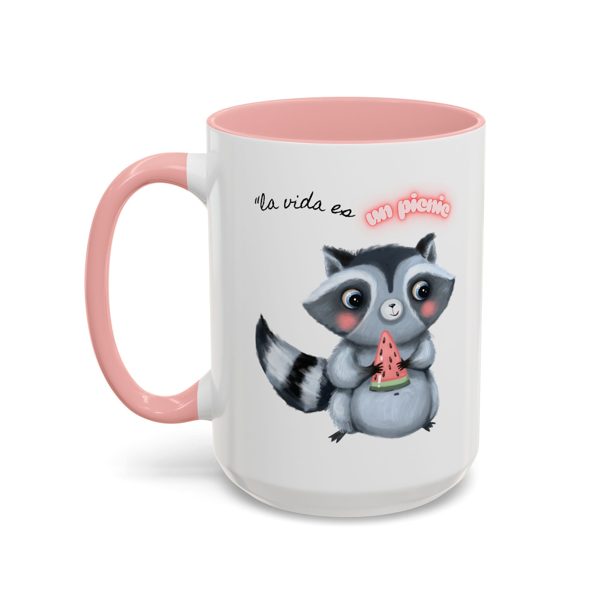 Raccoon-Themed Accent Coffee Mug | Cute Animal Mug for Home, Gift for Coffee Lovers, Nature Lovers, Birthday, Celebrate Life