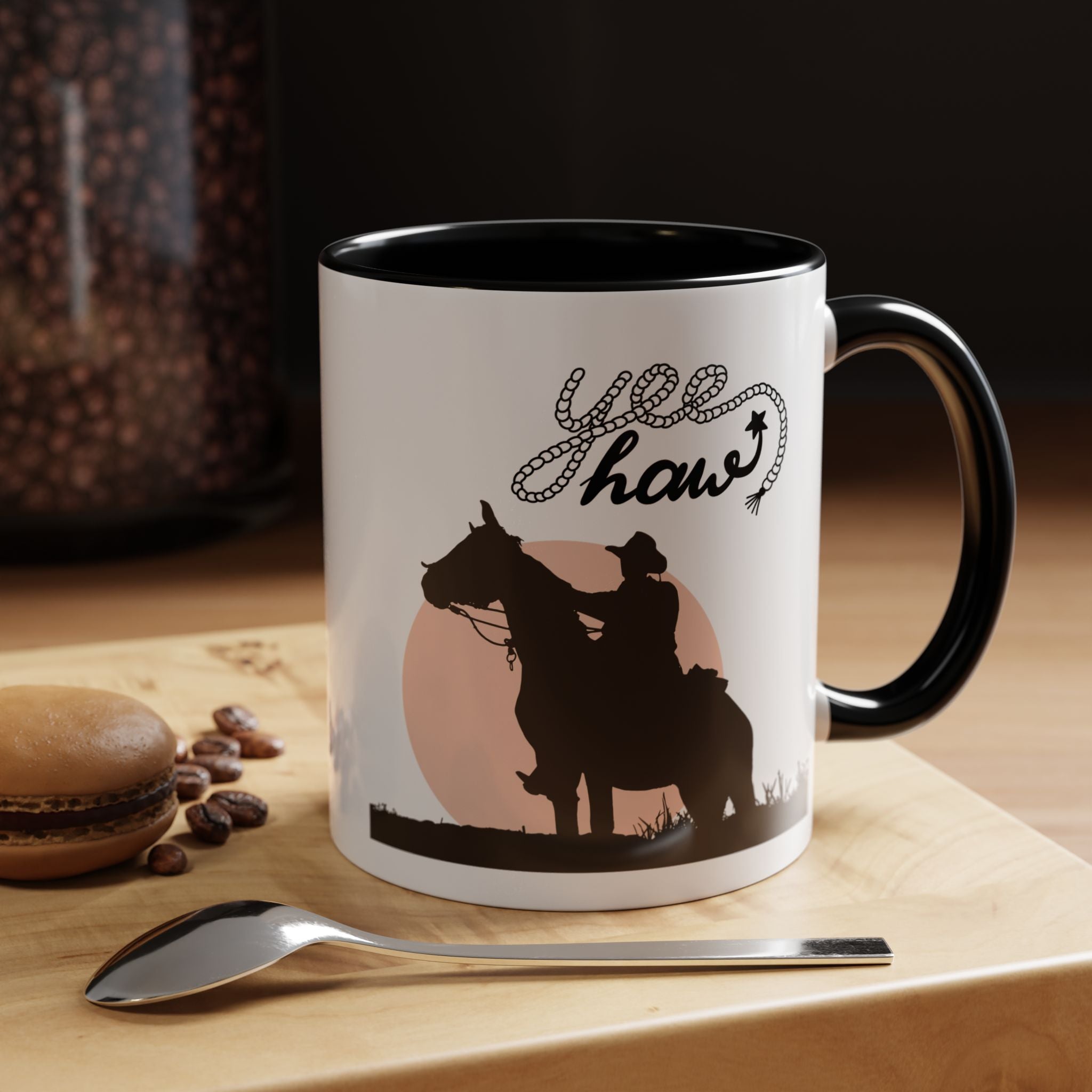 Cowboy Coffee Mug – Yee Haw, Western Decor, Gift for Horse Lovers, Rustic Tea Cup, Unique Rancher Present
